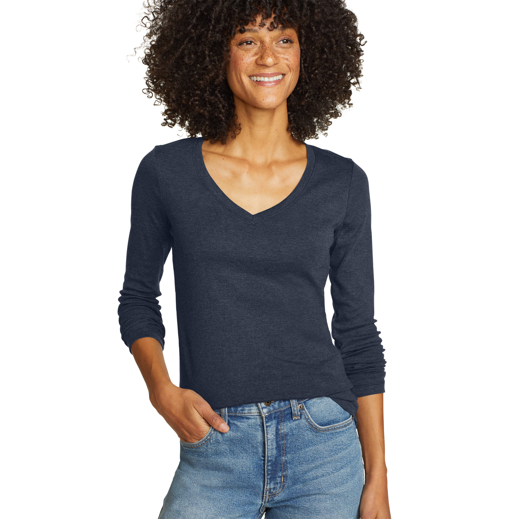 Women's Fav Long-Sleeve V-Neck T-Shirt - Image 6