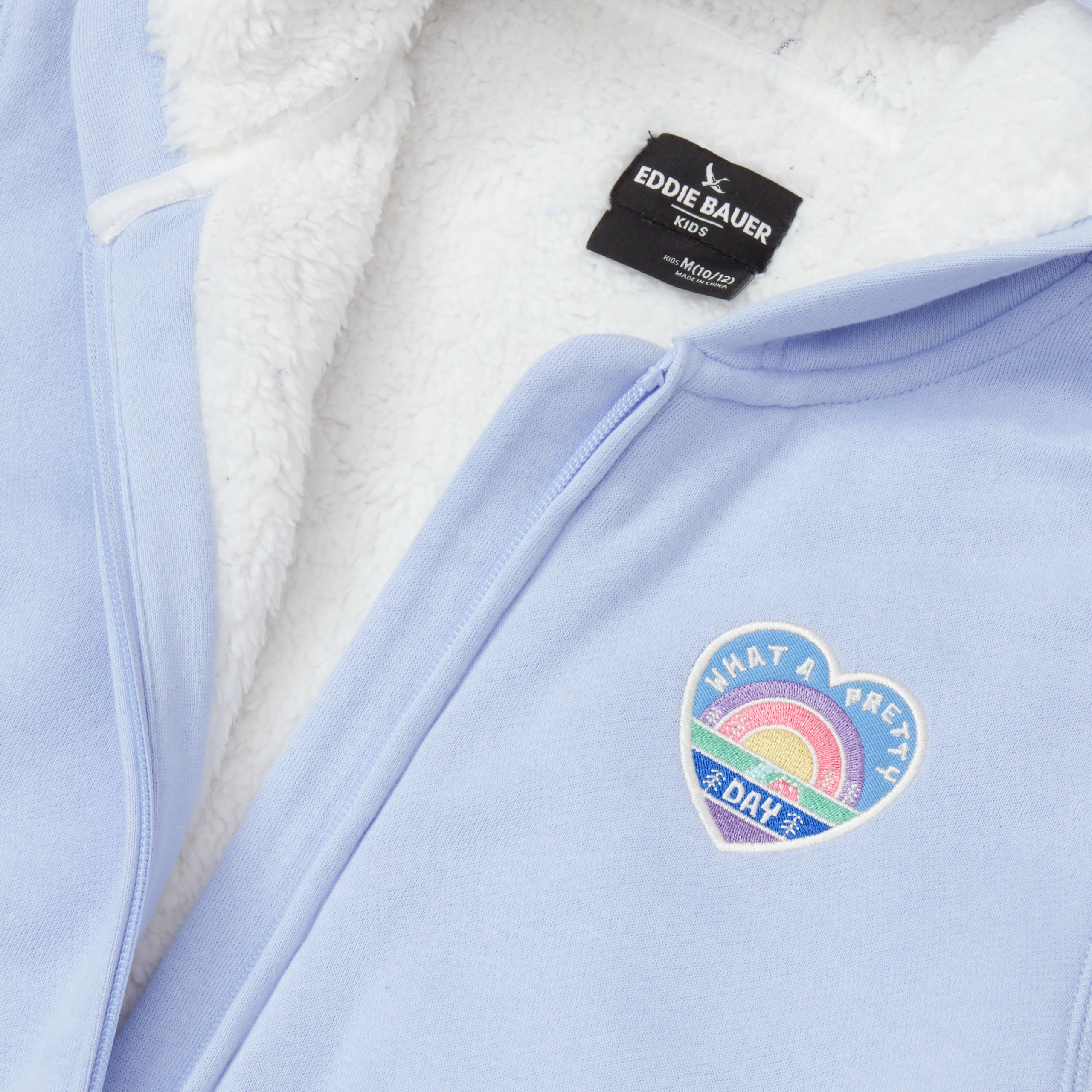 Girls Camp Fleece Faux Shearling-Lined Hoodie - Image 3