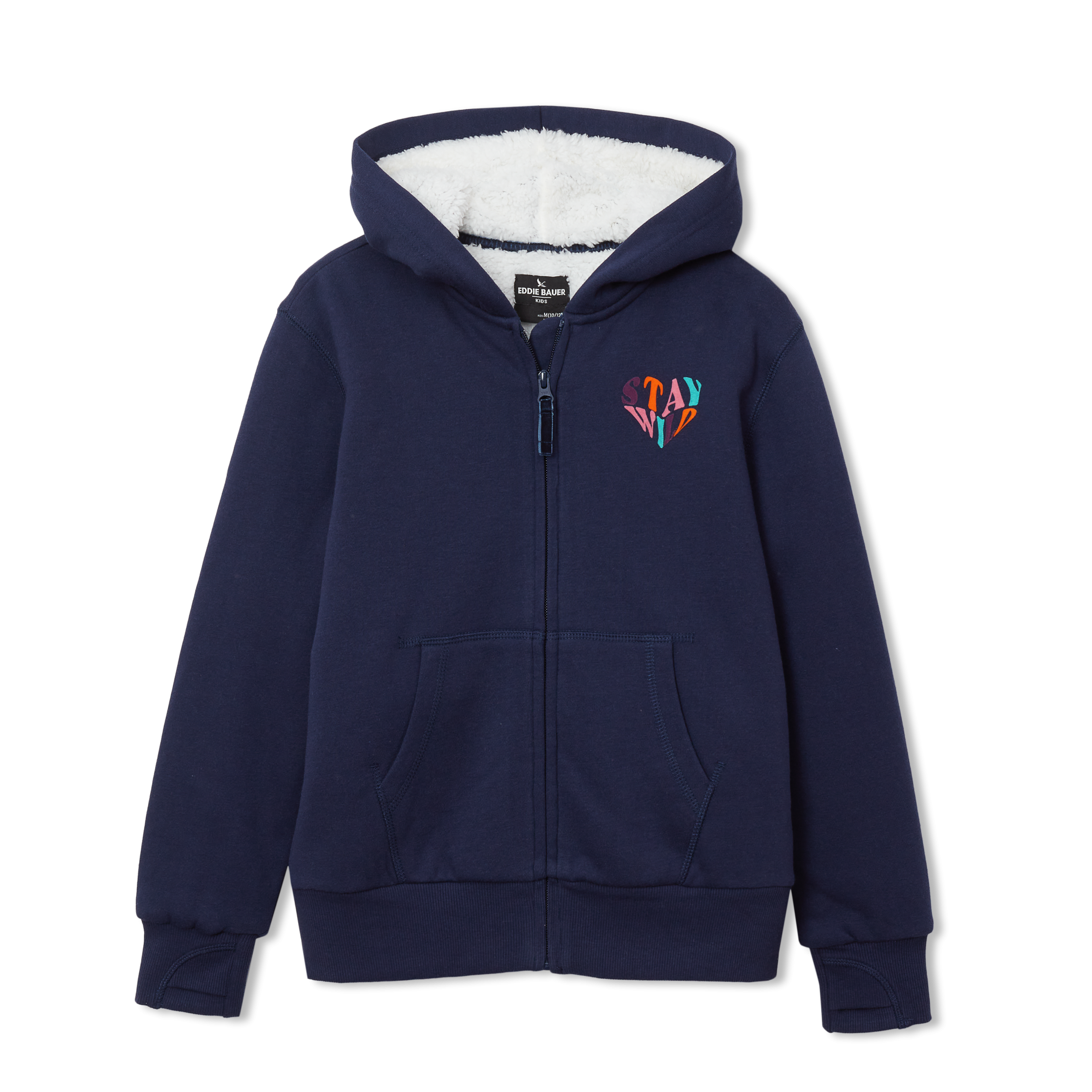 Girls Camp Fleece Faux Shearling-Lined Hoodie - Image 4
