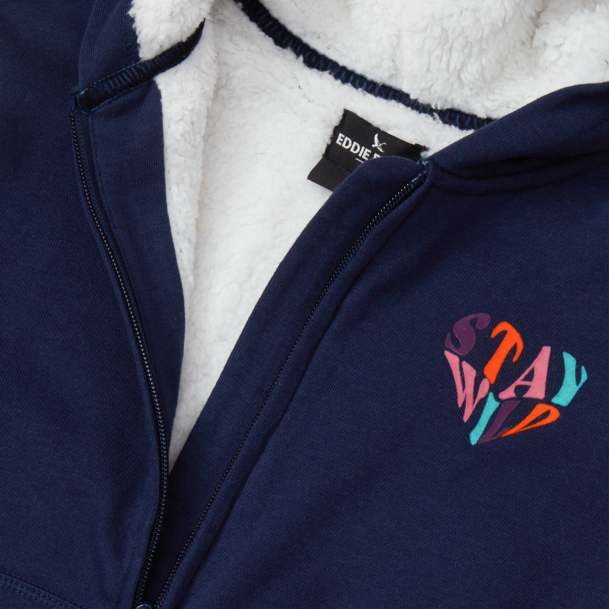 Girls Camp Fleece Faux Shearling-Lined Hoodie - Image 6