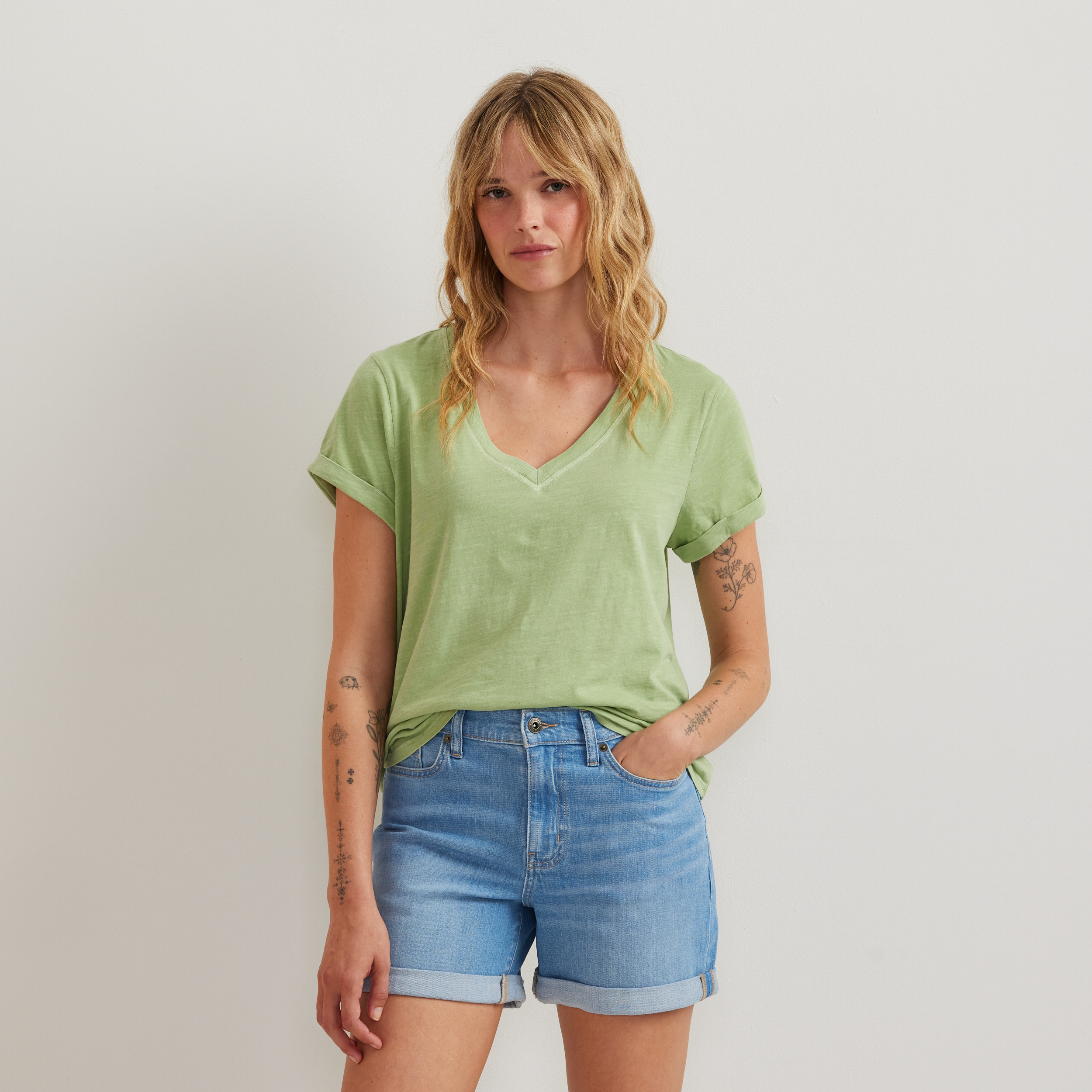 Women's Sunwashed V-Neck T-Shirt - Image 7