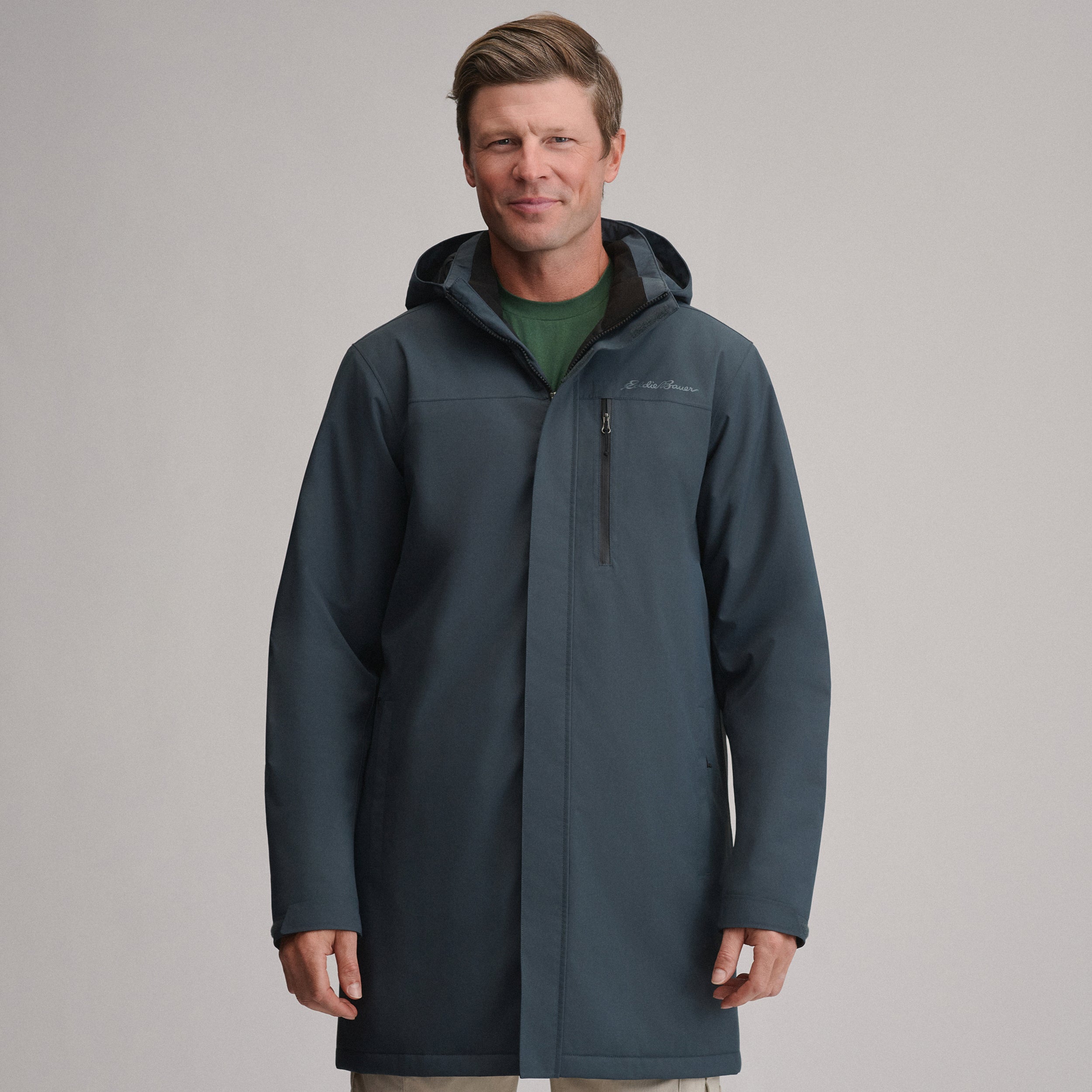 Men's Mainstay Insulated Waterproof Hooded Trench Coat - Image 7