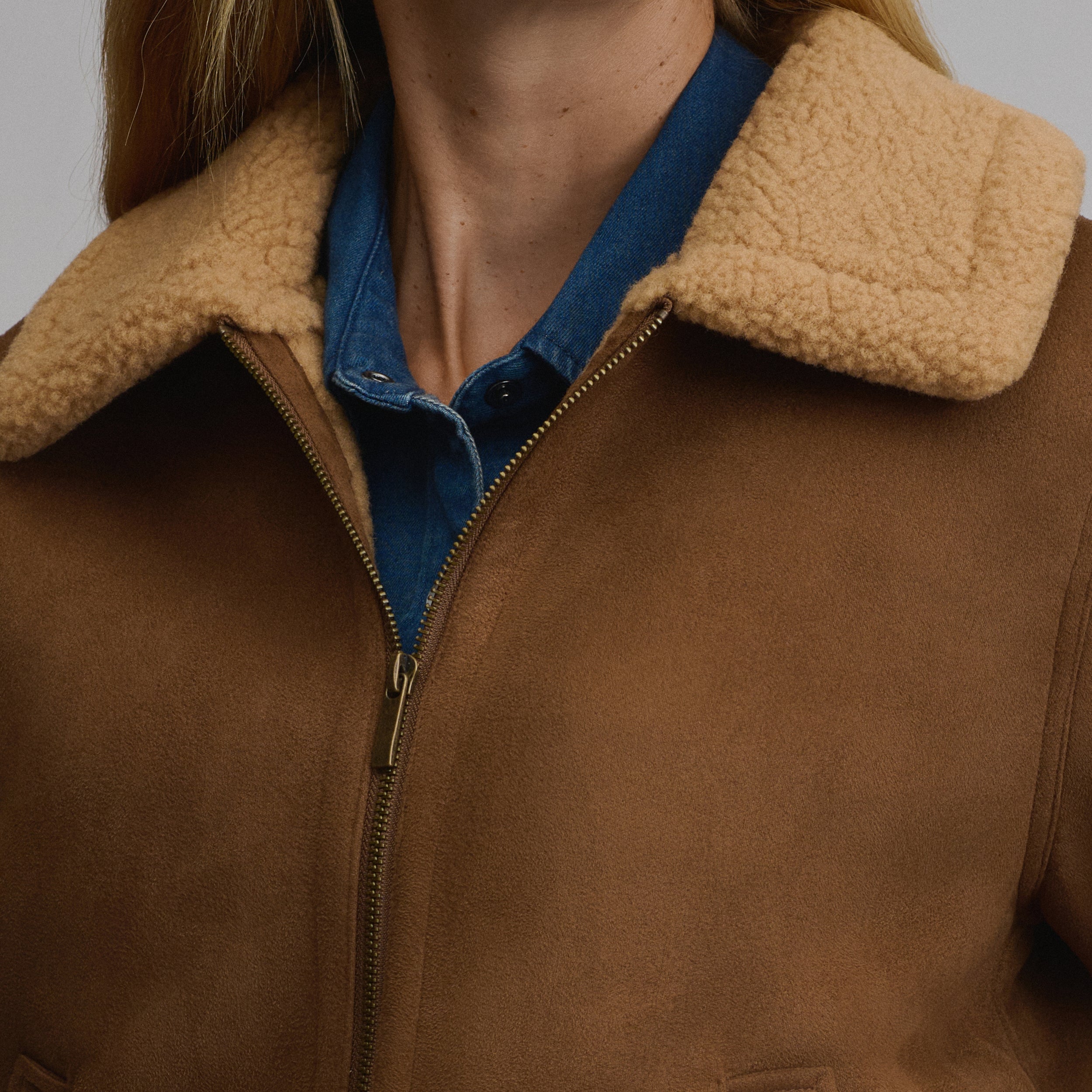 Women's Faux Shearling Jacket - Image 3