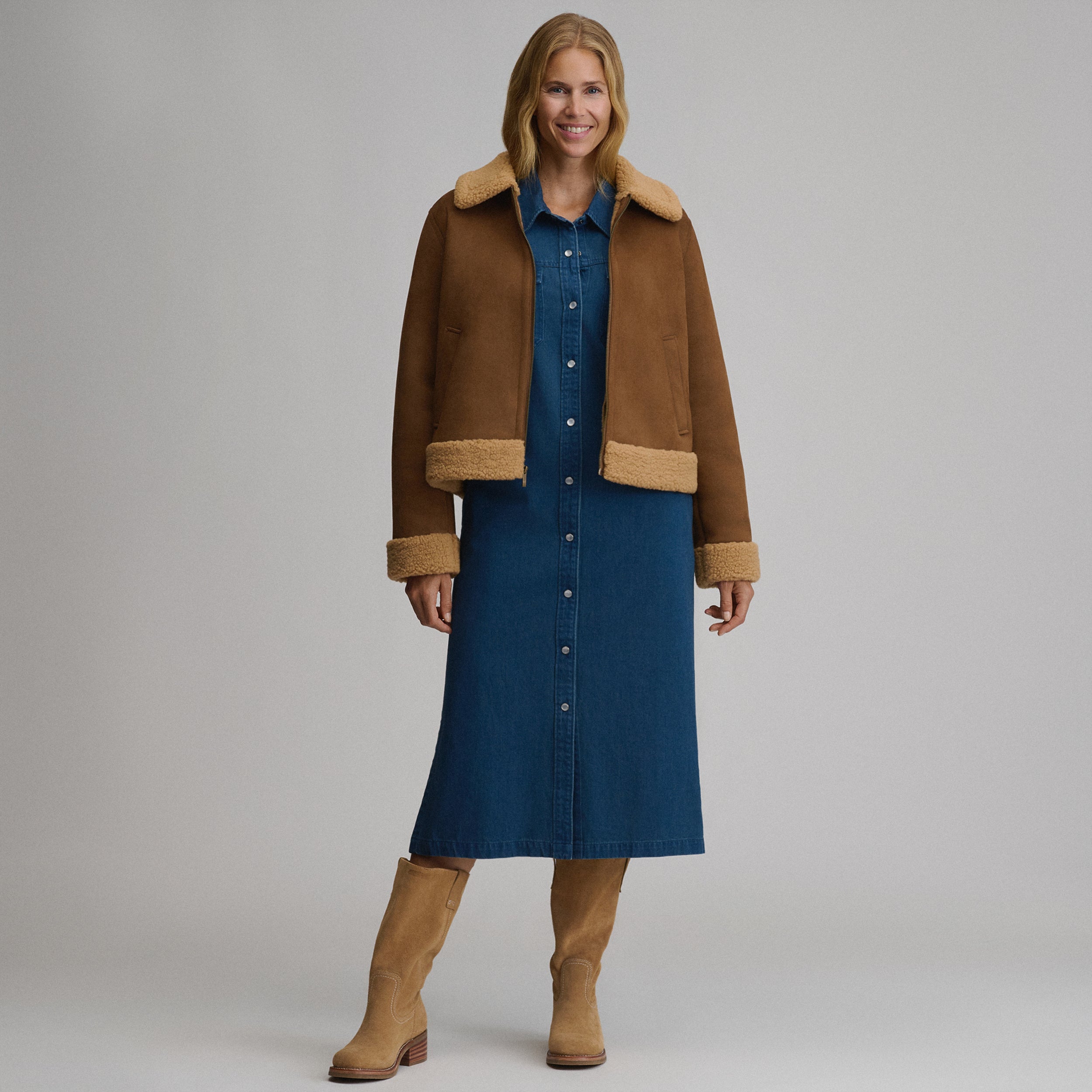 Women's Faux Shearling Jacket - Image 4