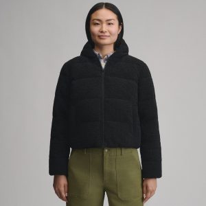 Women's Plush Puff Jacket - Faux Shearling
