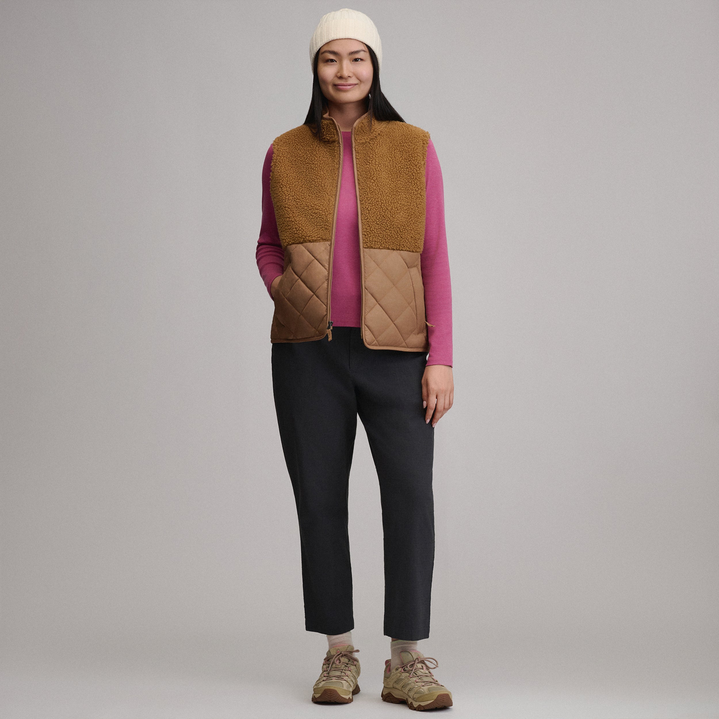 Women's Wander Mixed Media Fleece Vest - Image 4