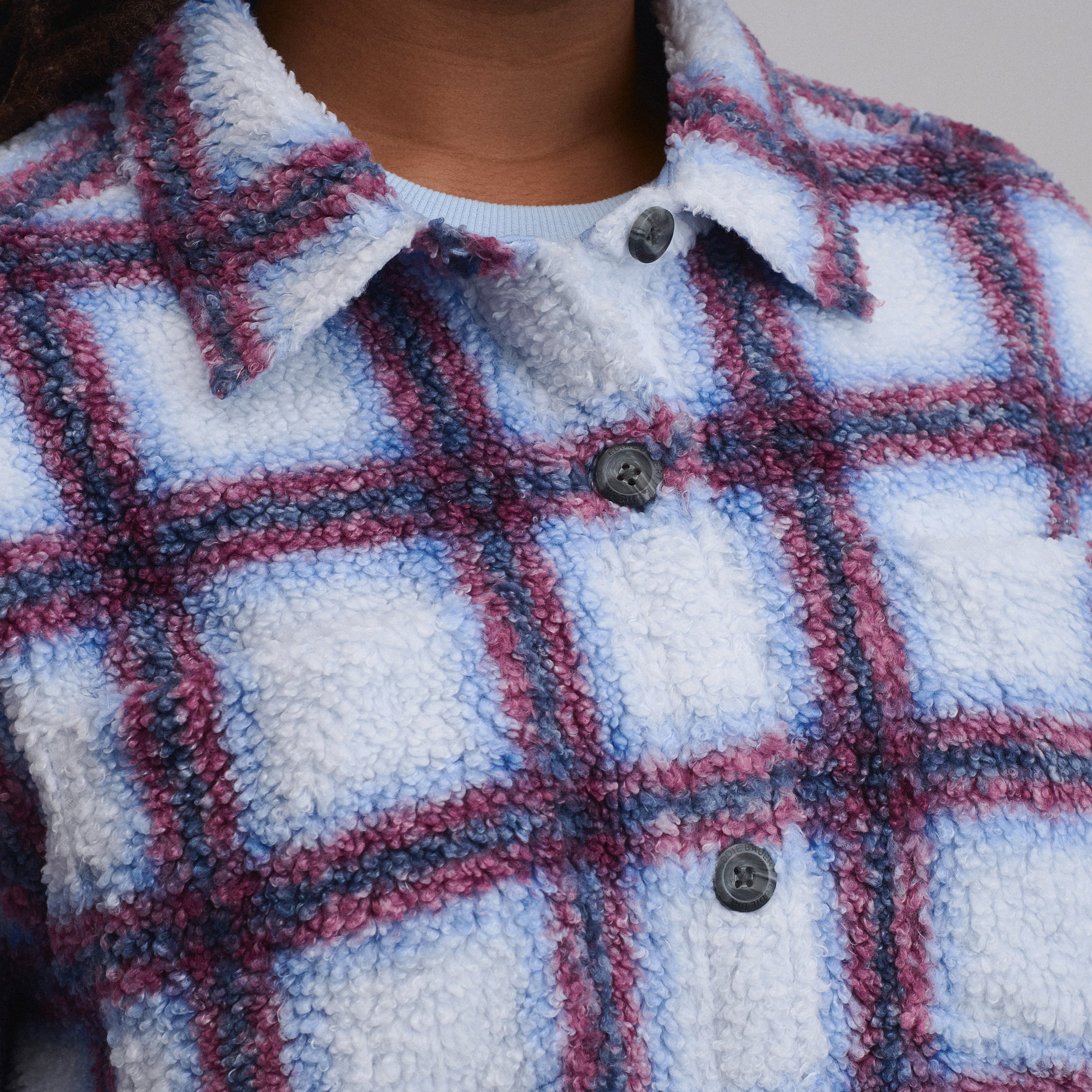Women's Plaid Fleece Shirt Jacket - Image 4