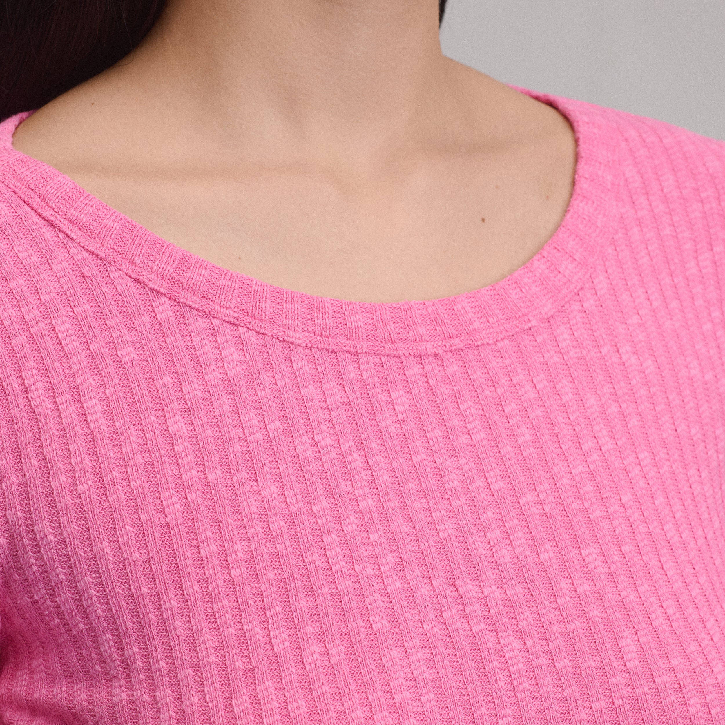 Women's Long-Sleeve Hacci Ribbed Top - Image 7