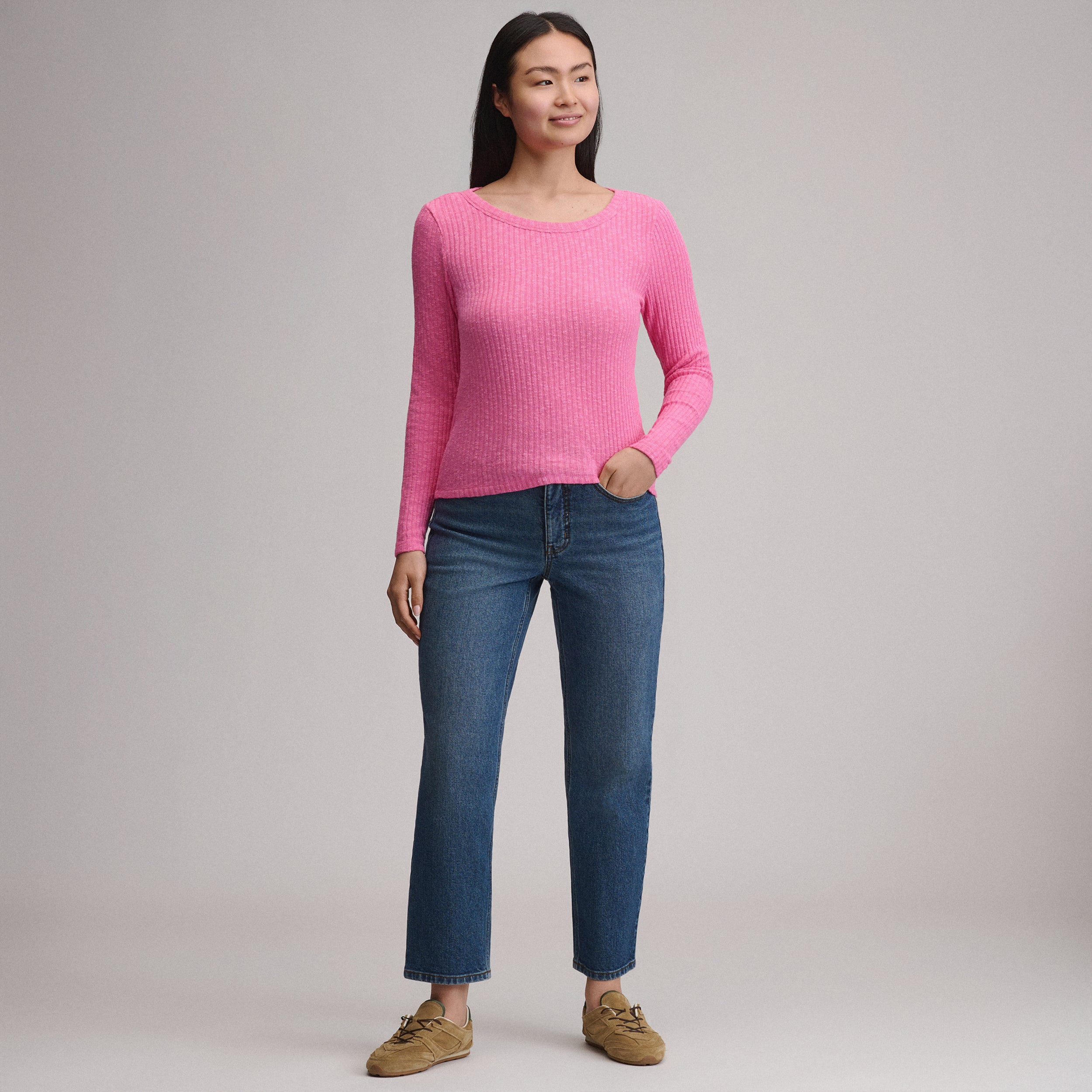 Women's Long-Sleeve Hacci Ribbed Top - Image 8