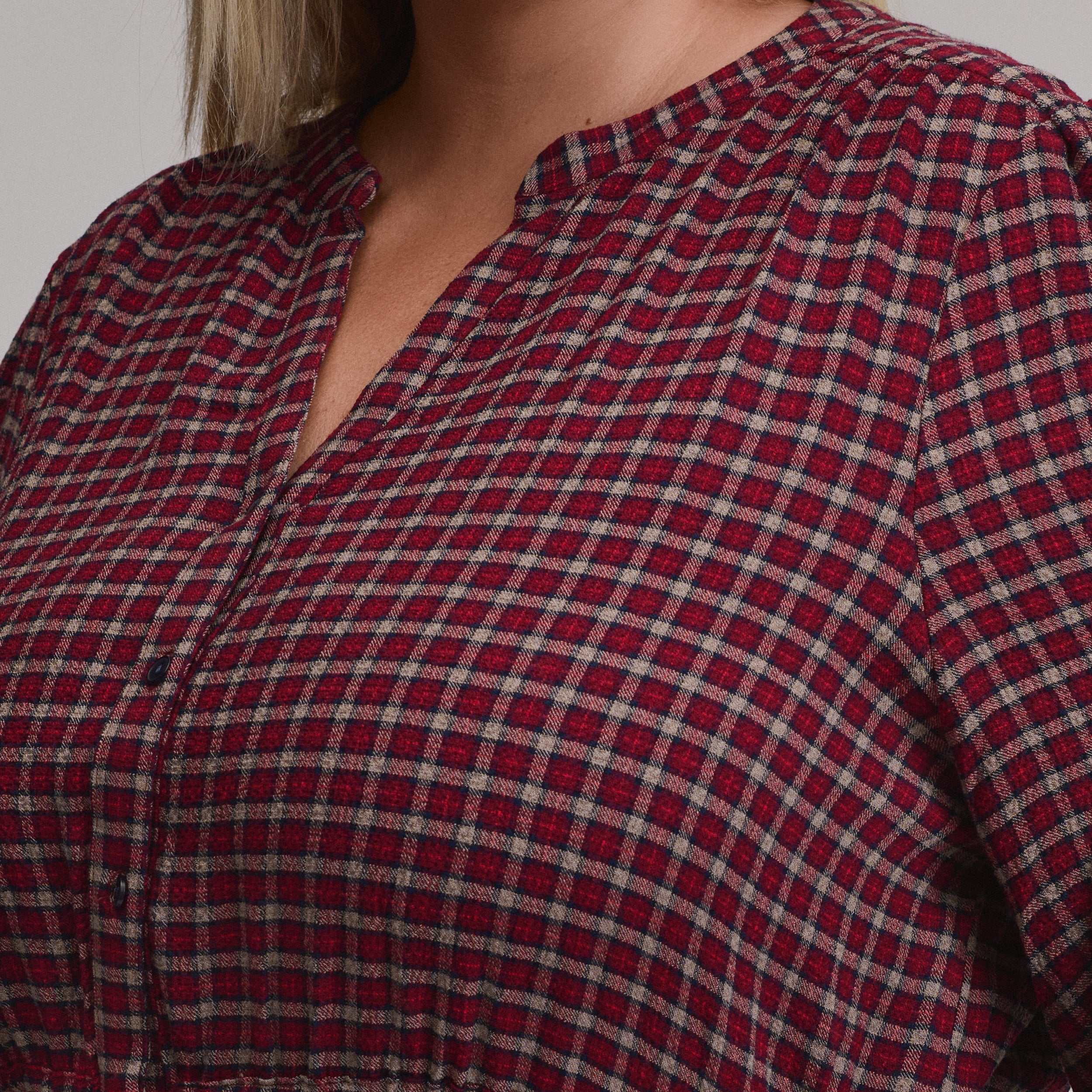 Women's Plaid Button Front Belted Midi Dress - Image 14