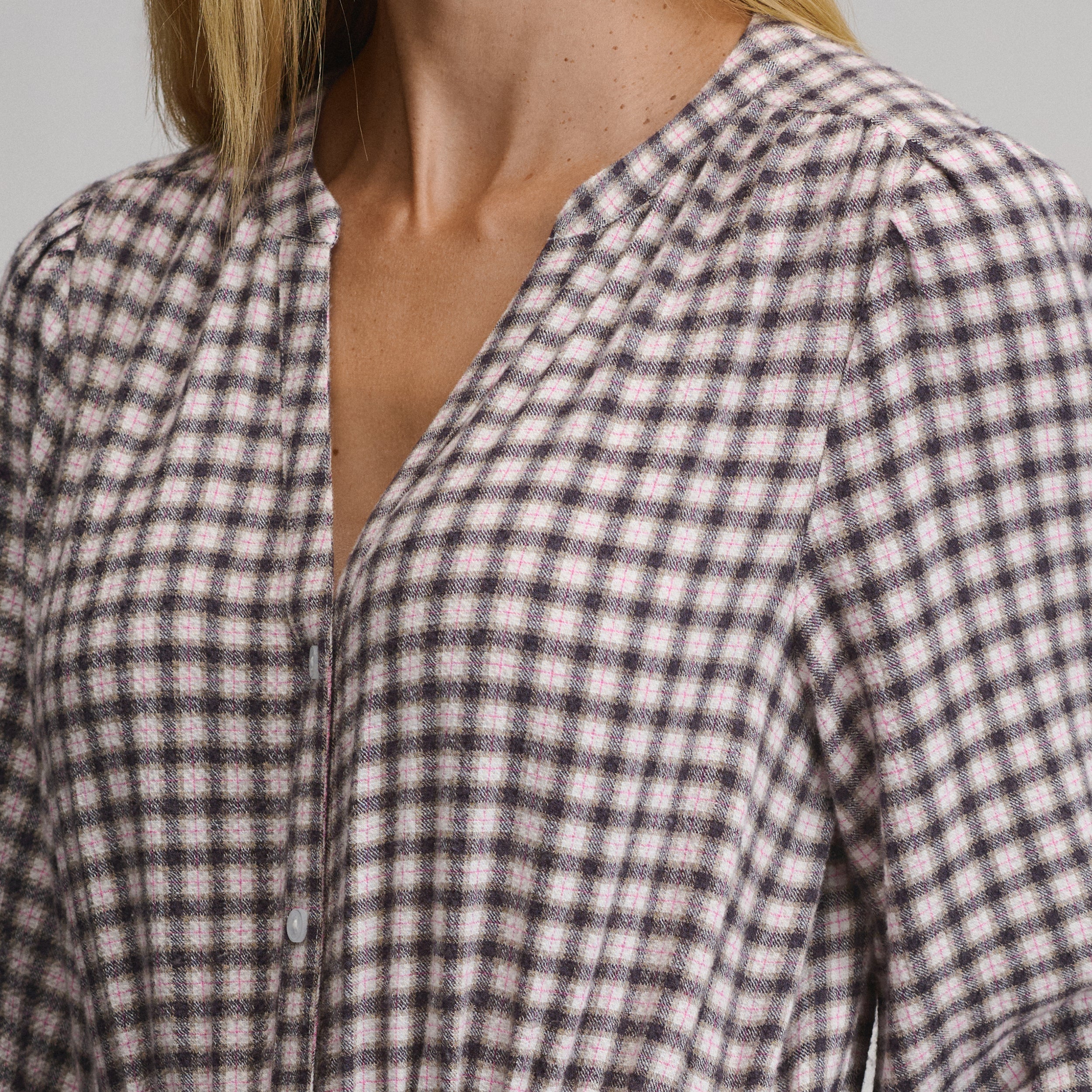 Women's Plaid Button Front Belted Midi Dress - Image 3