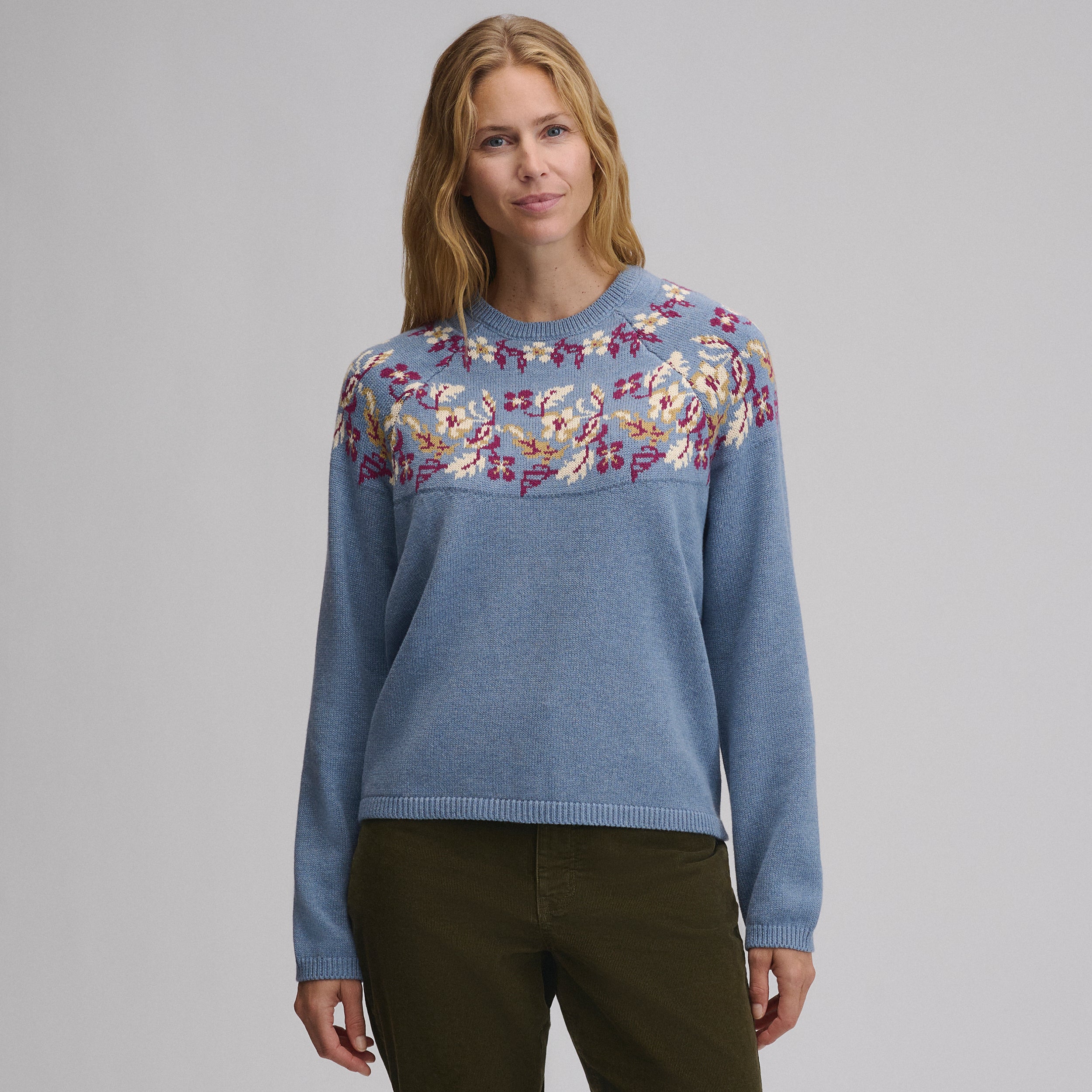 Women's Placed Intarsia Sweater - Image 5