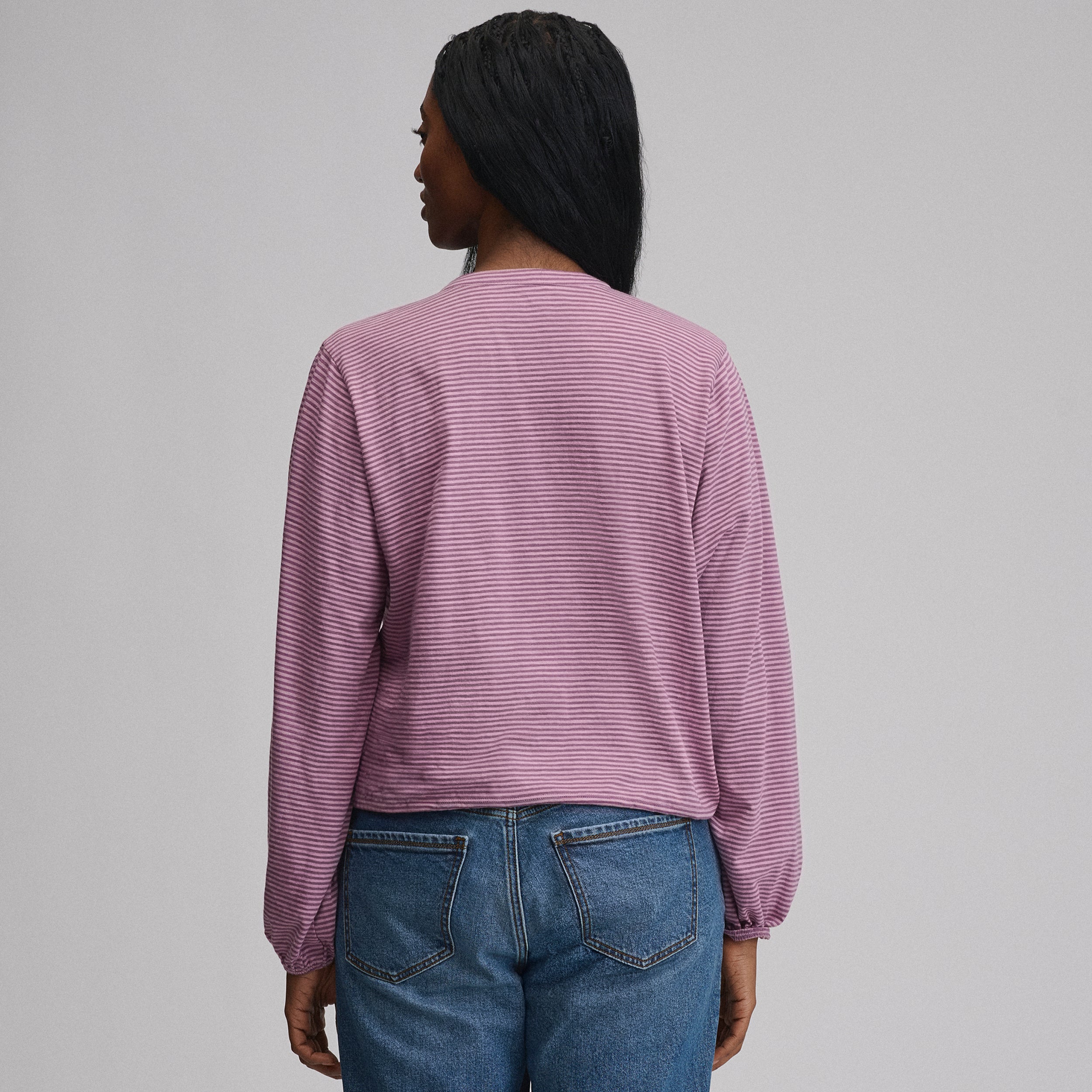 Women's Long-Sleeve Button Front Drawstring Hem Top - Image 10