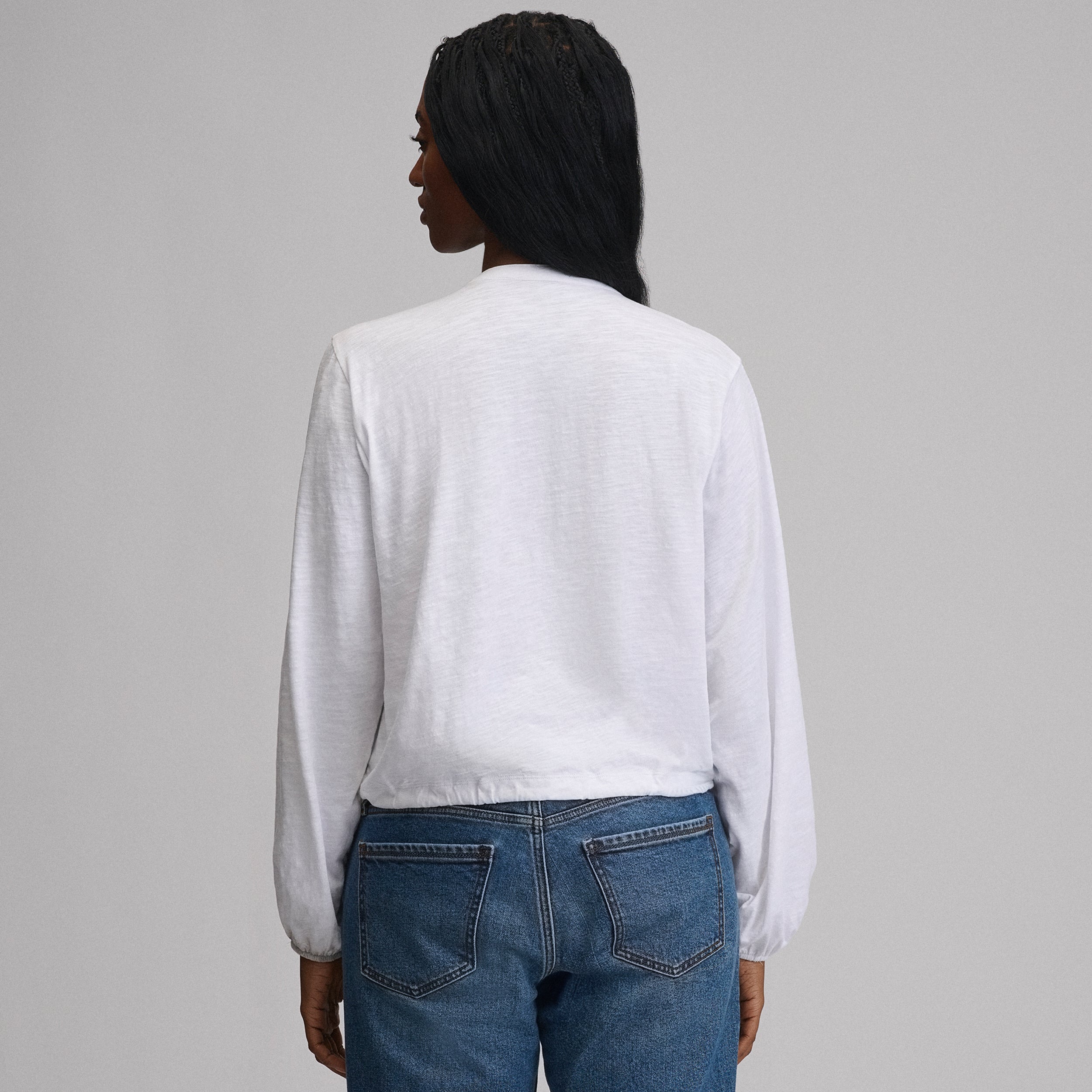 Women's Long-Sleeve Button Front Drawstring Hem Top - Image 18