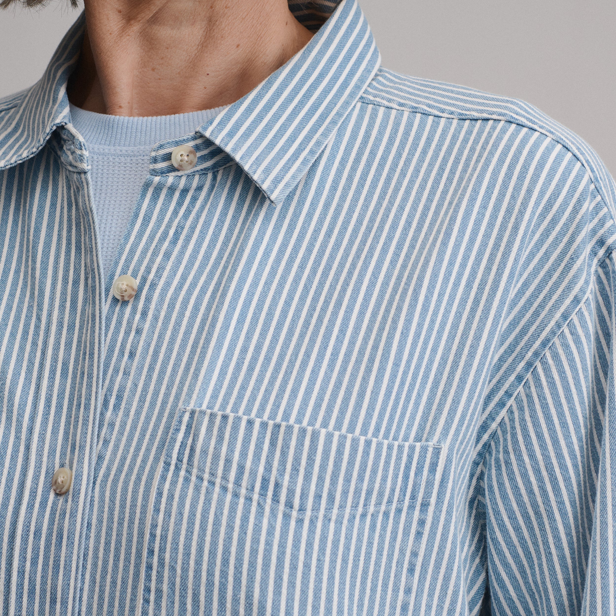 Women's Long-Sleeve Denim Boyfriend Overshirt - Image 3
