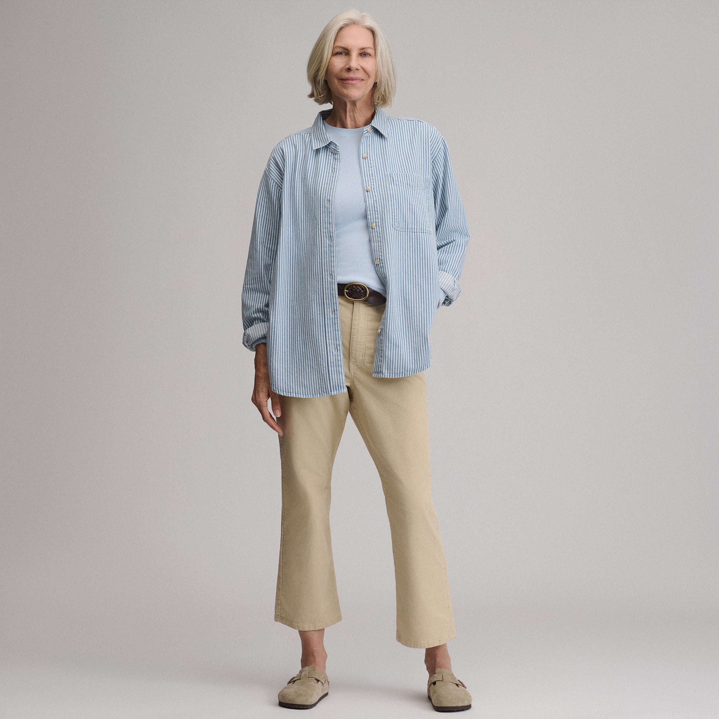 Women's Long-Sleeve Denim Boyfriend Overshirt - Image 4