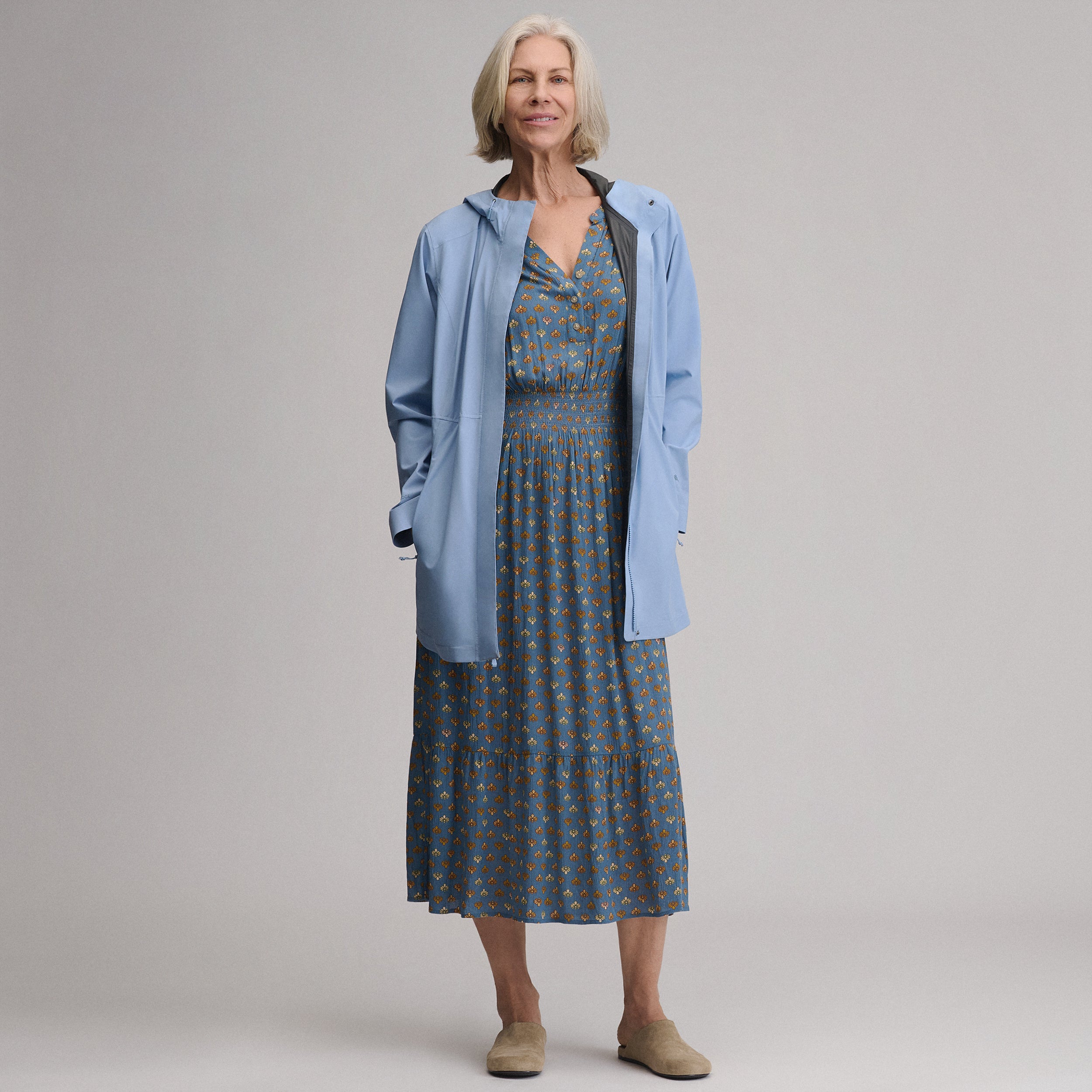 Women's Flutter Sleeve Smocked Waist Midi Dress - Image 8
