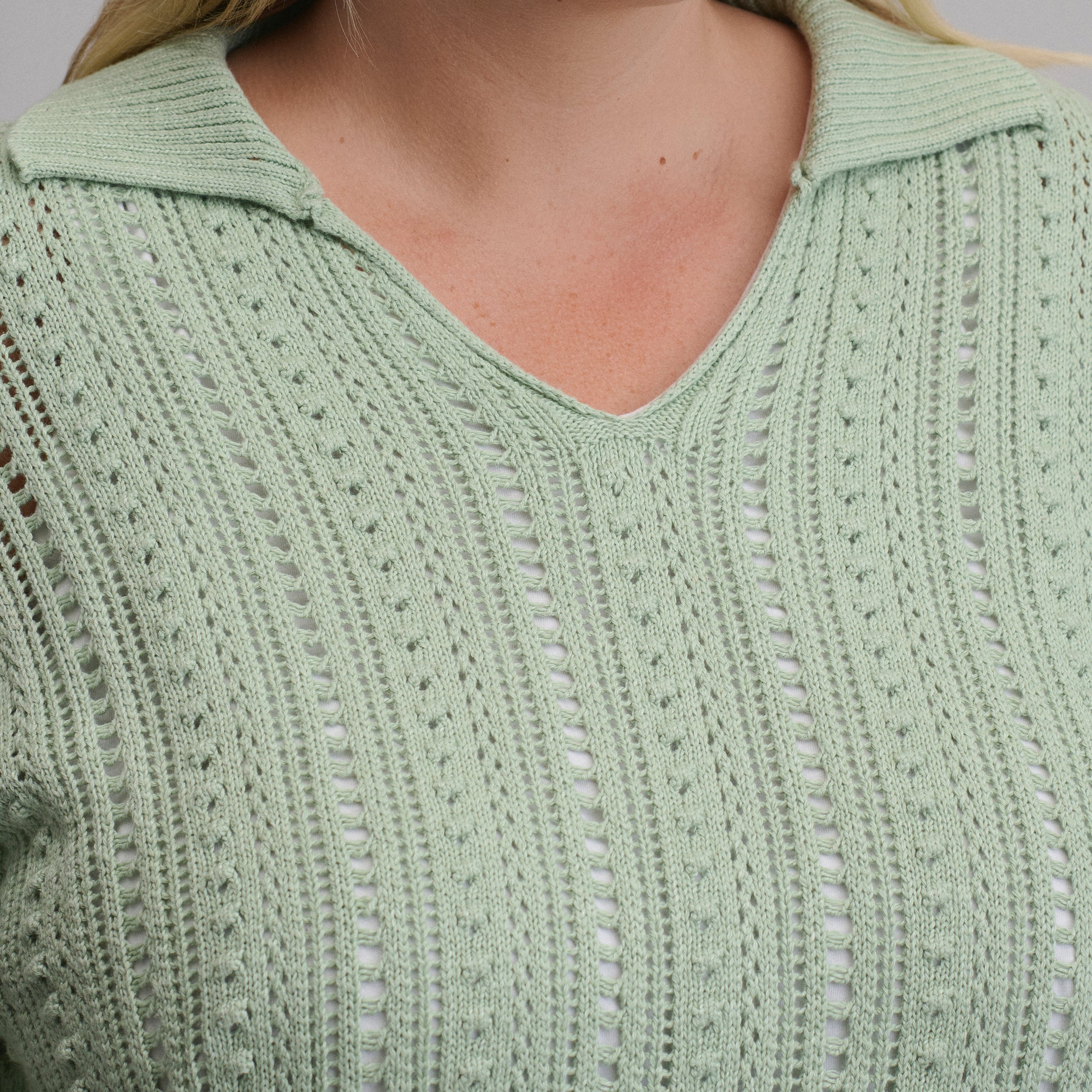 Women's Long-Sleeve Slub Johnny Collar Sweater - Image 19