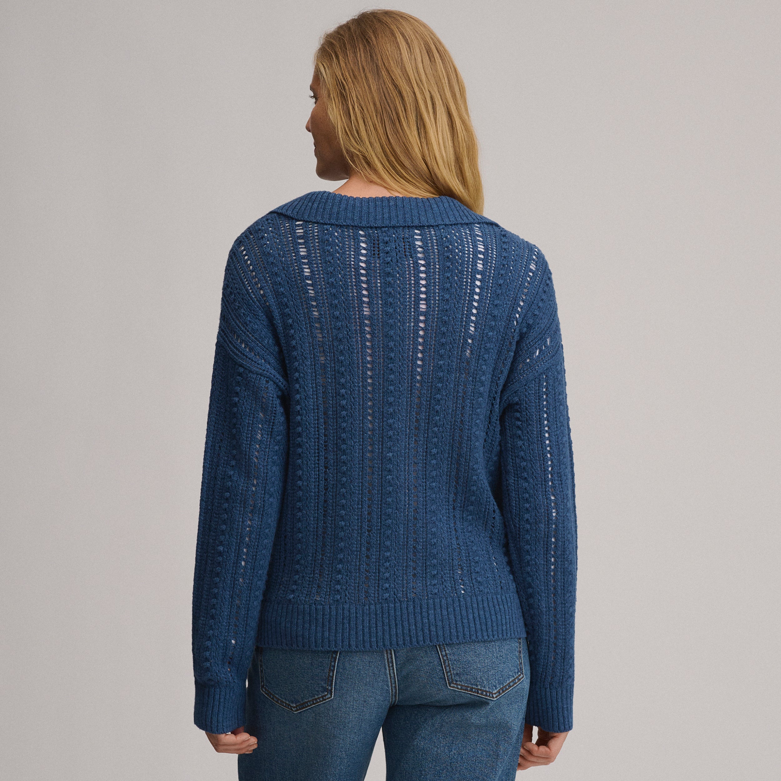 Women's Long-Sleeve Slub Johnny Collar Sweater - Image 22