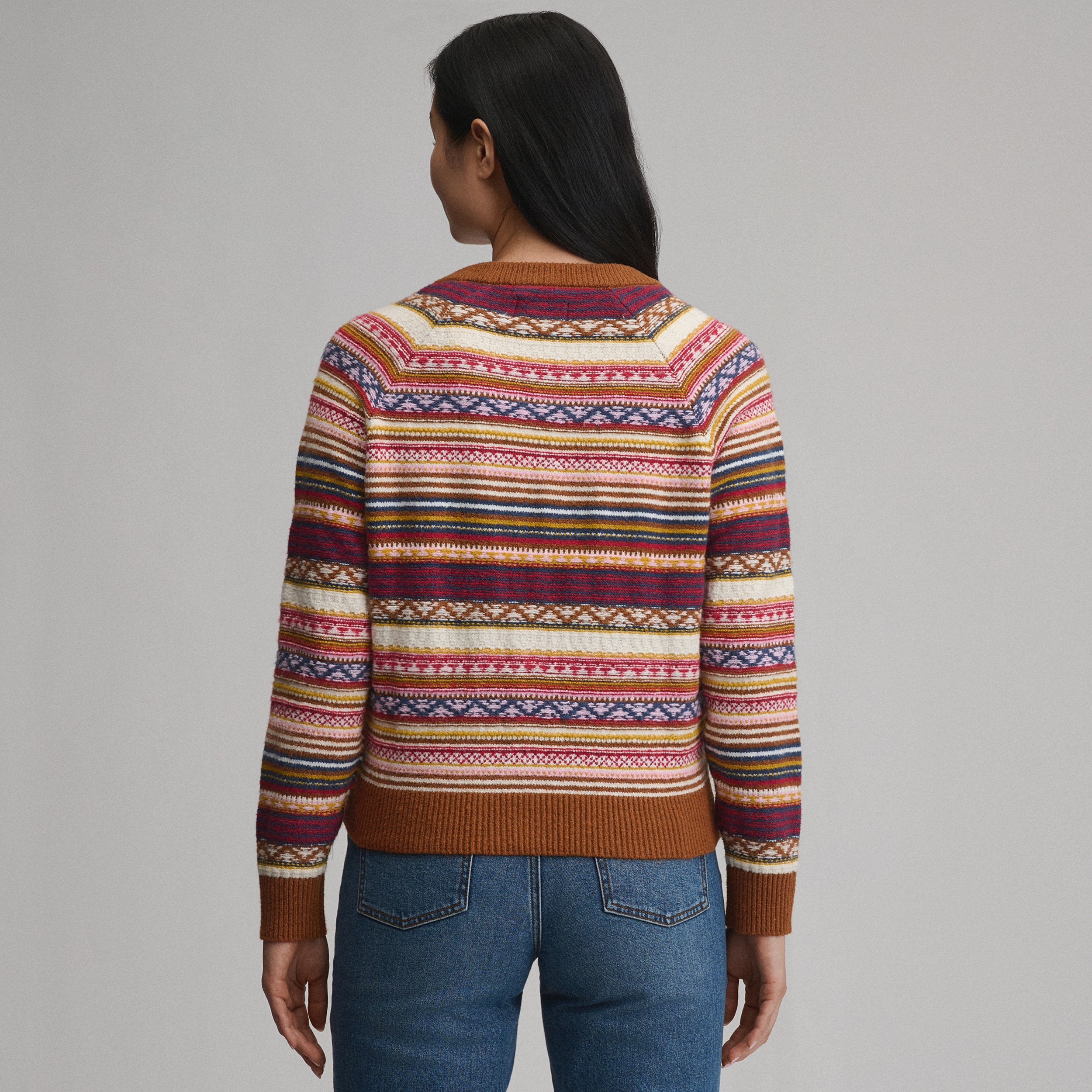 Women's Signature Cardigan Sweater - Stripe - Image 2