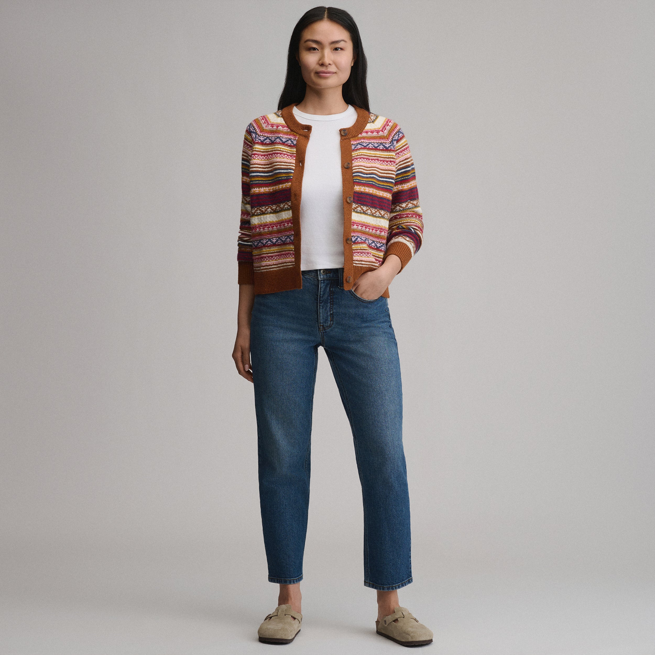 Women's Signature Cardigan Sweater - Stripe - Image 4
