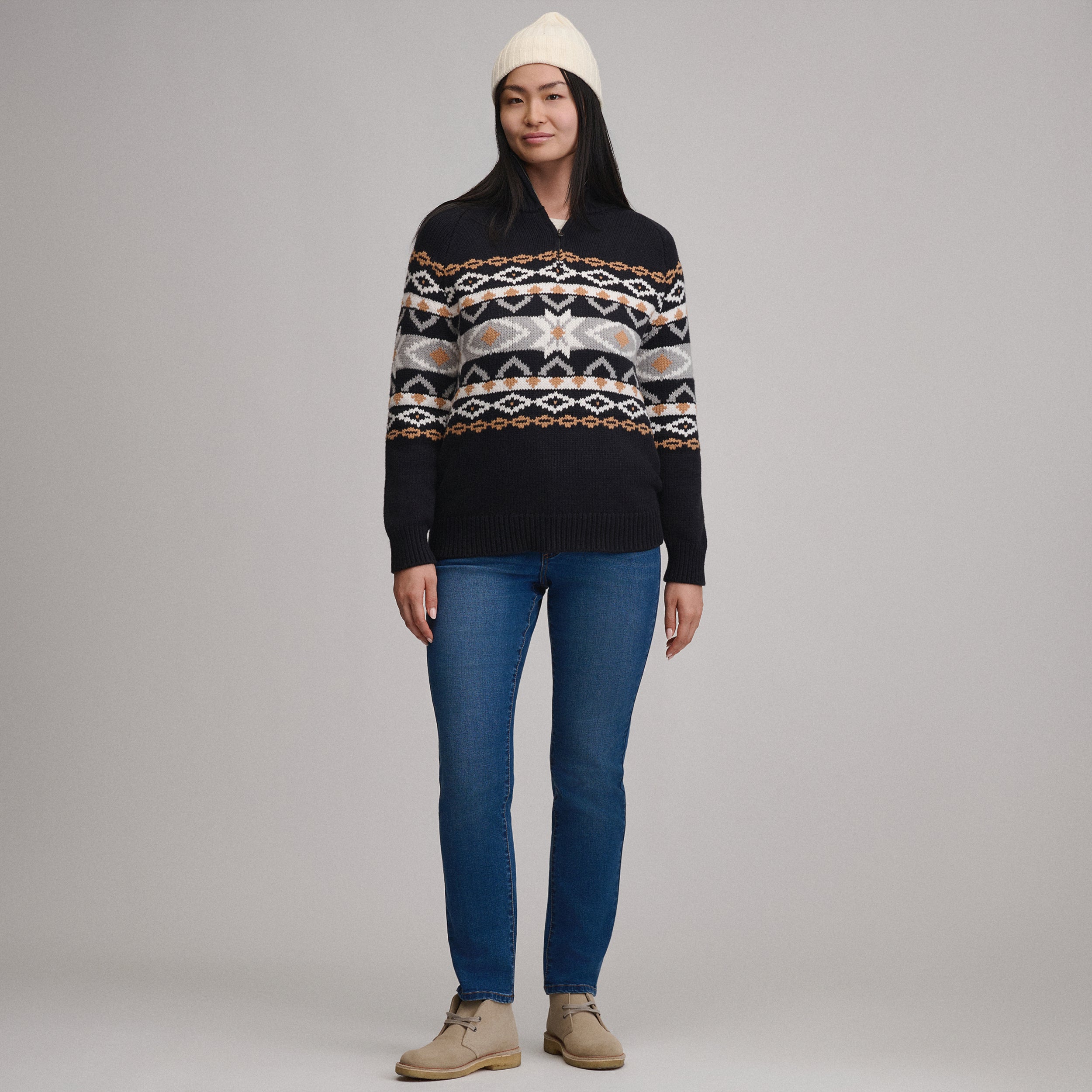 Women's Everloft Jacquard Quarter-Zip Sweater - Image 5