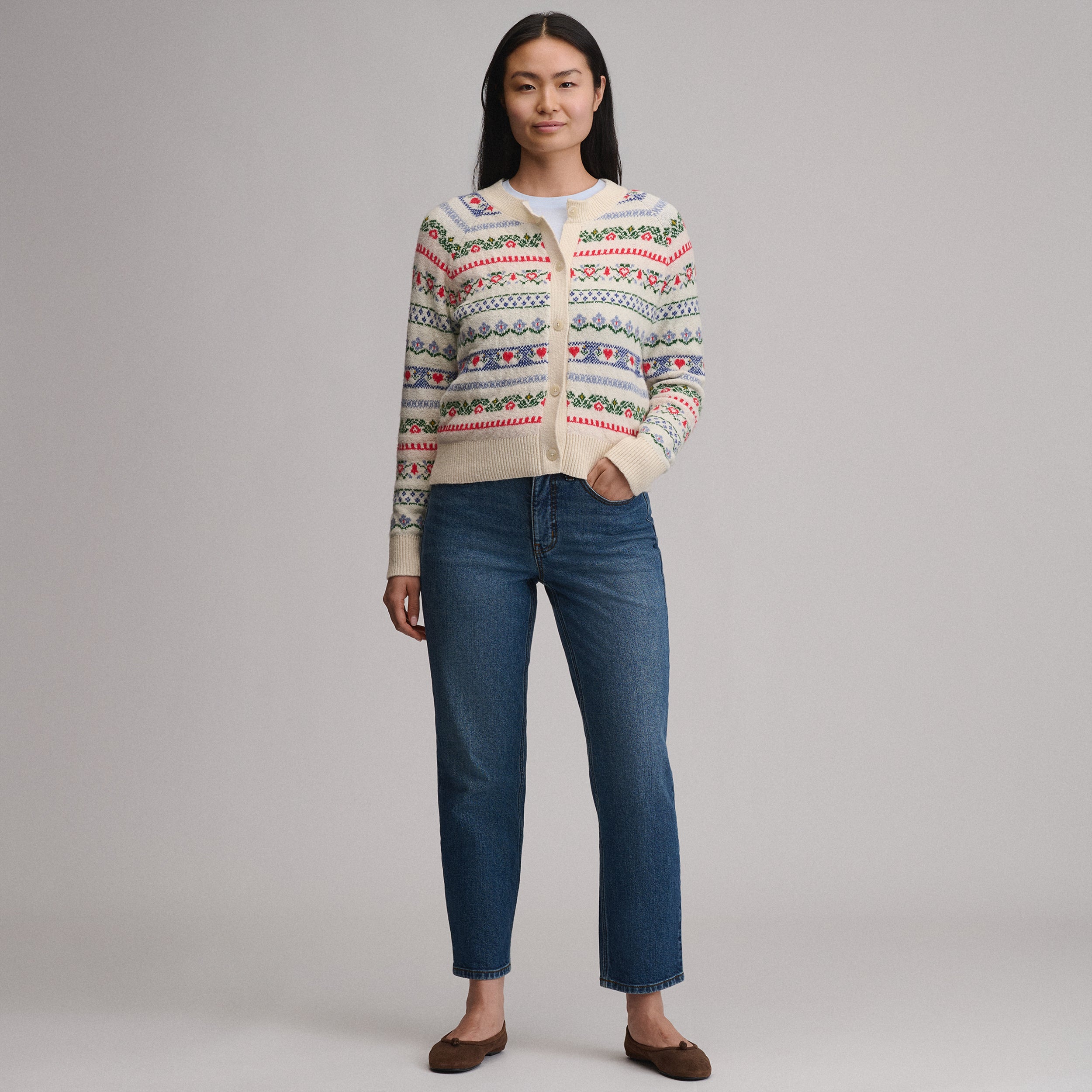 Women's Signature Cardigan Sweater - Novelty Stripe - Image 4