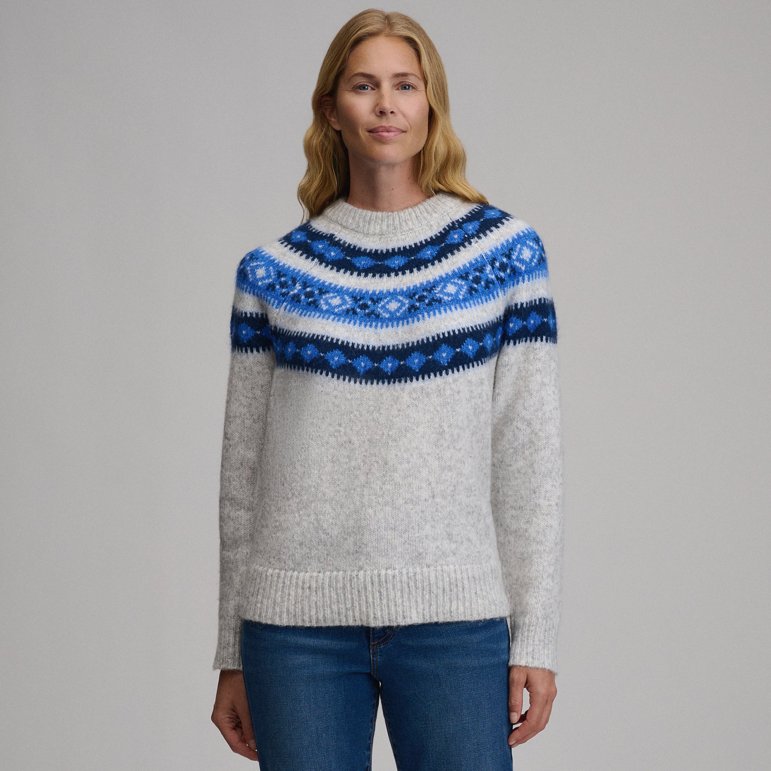 Women's Fairisle Fluffy Crew Sweater