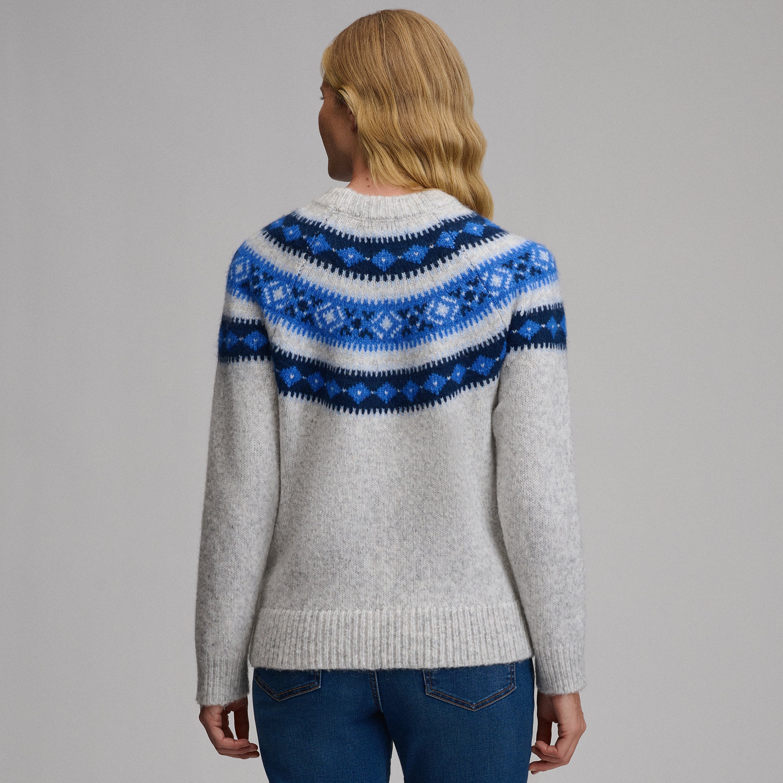 Women's Fairisle Fluffy Crew Sweater - Image 2