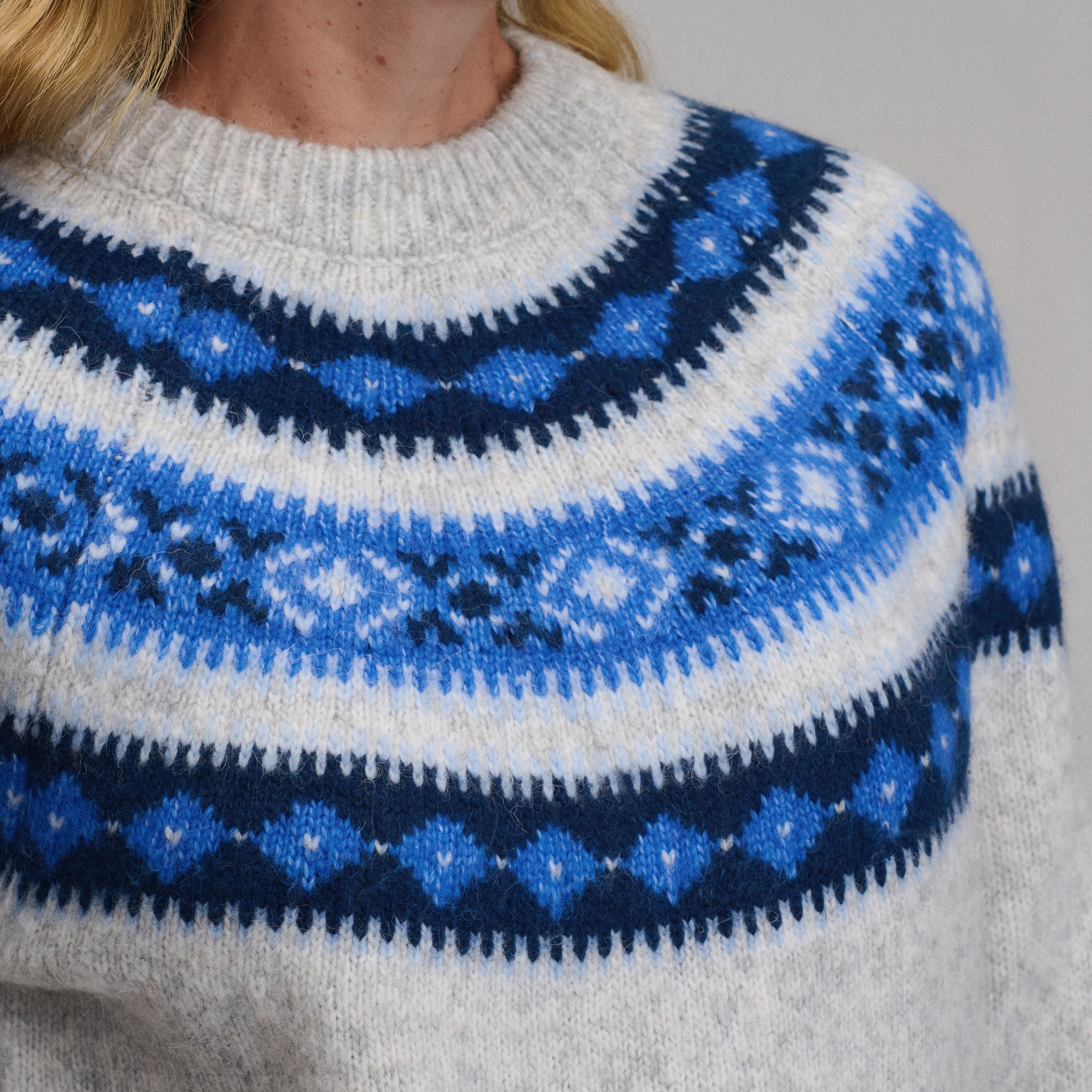 Women's Fairisle Fluffy Crew Sweater - Image 3