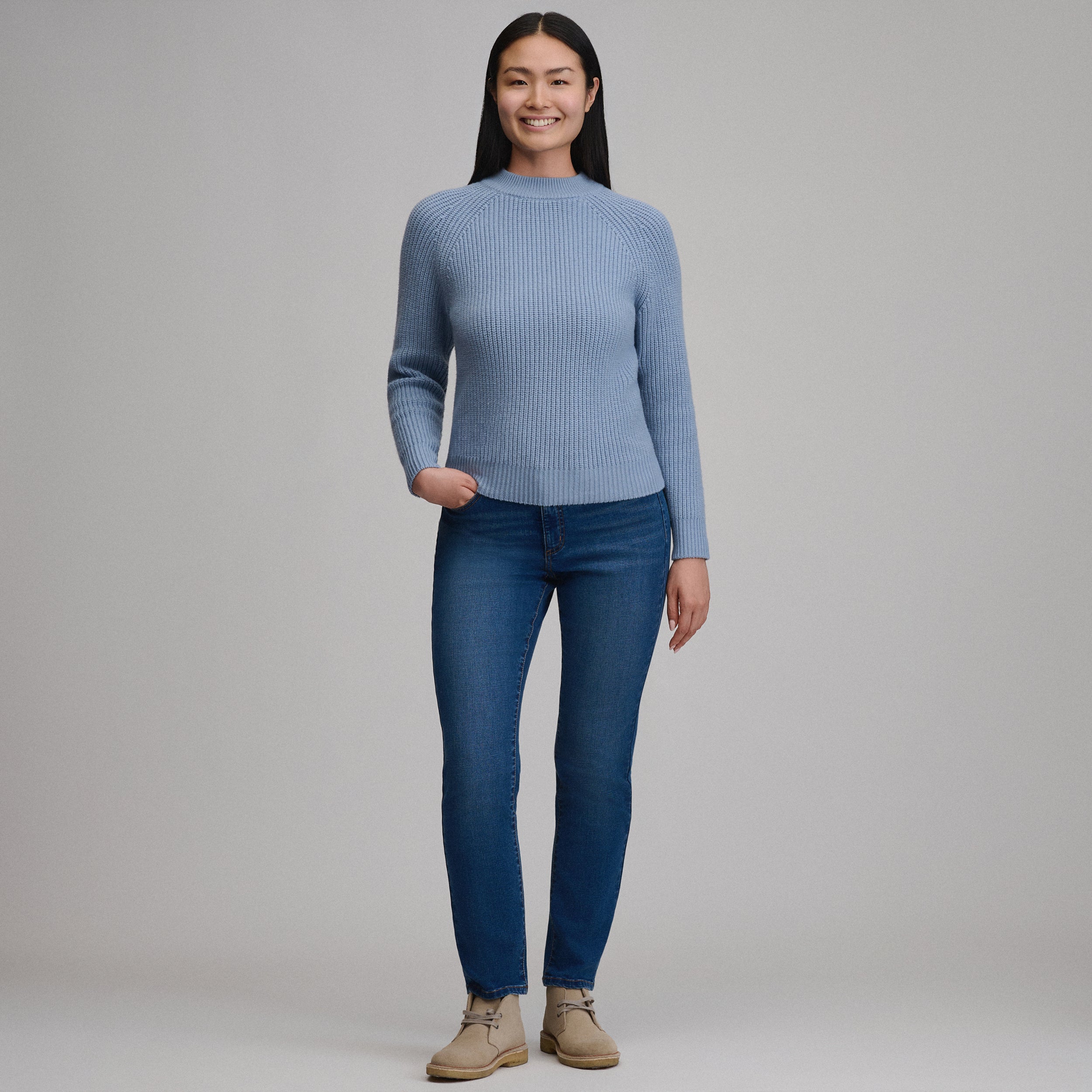 Women's Solid Mock-Neck Sweater - Image 4