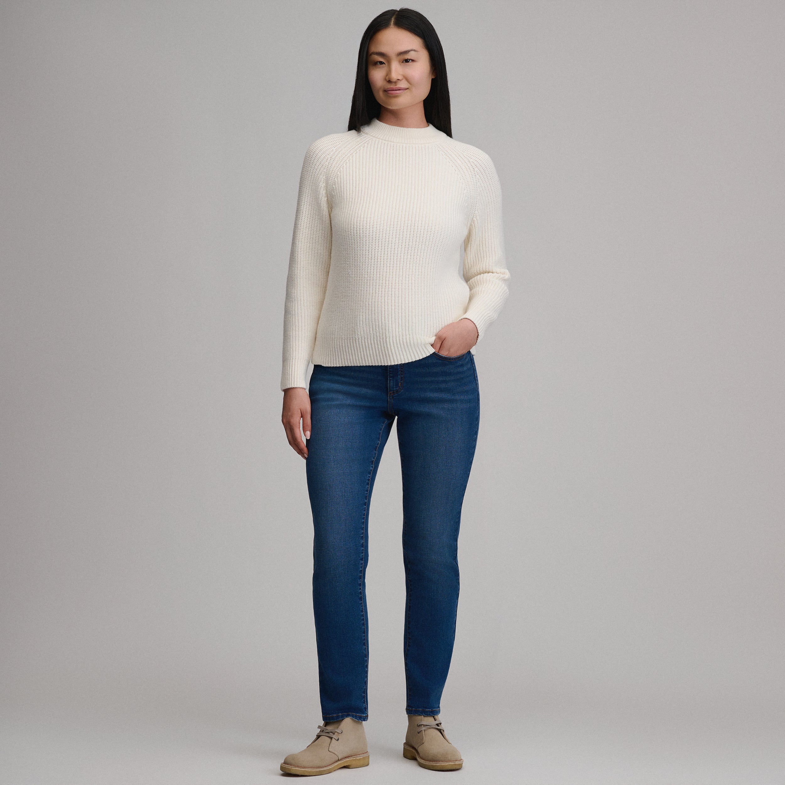 Women's Solid Mock-Neck Sweater - Image 6