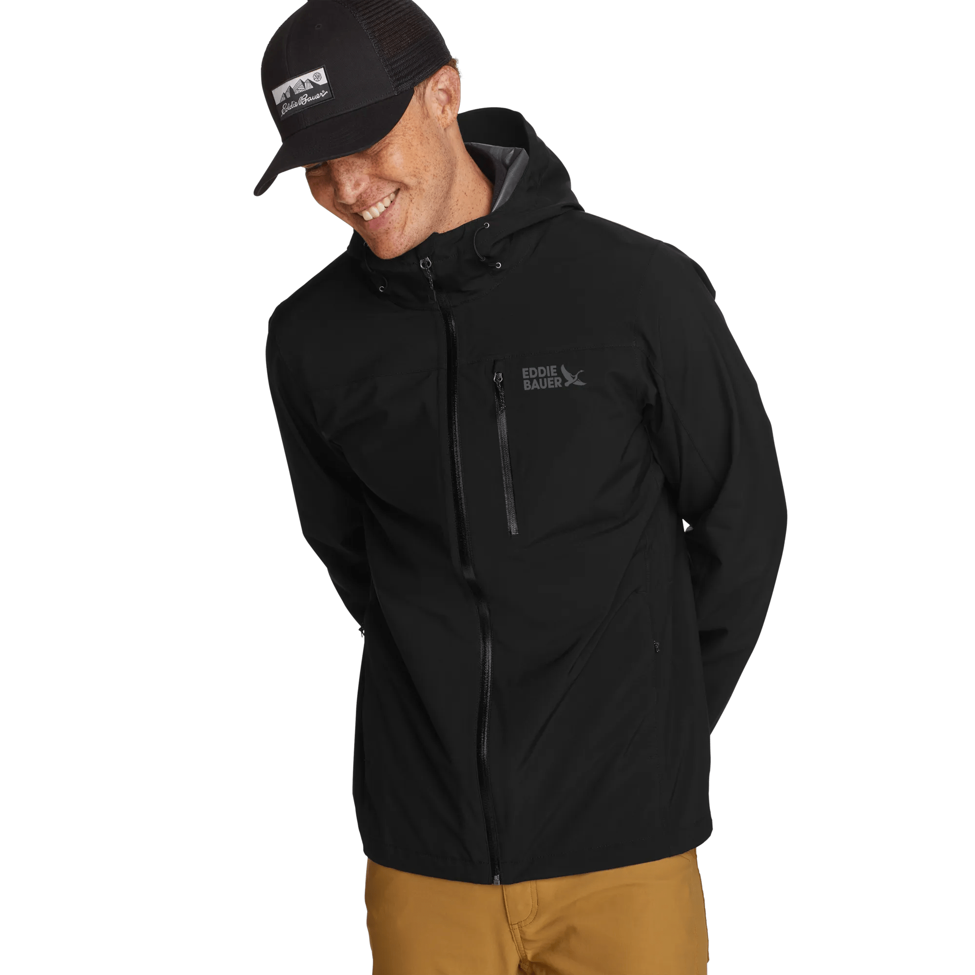 Men's Cloud Cap Waterproof Stretch Hooded Rain Jacket - Image 29