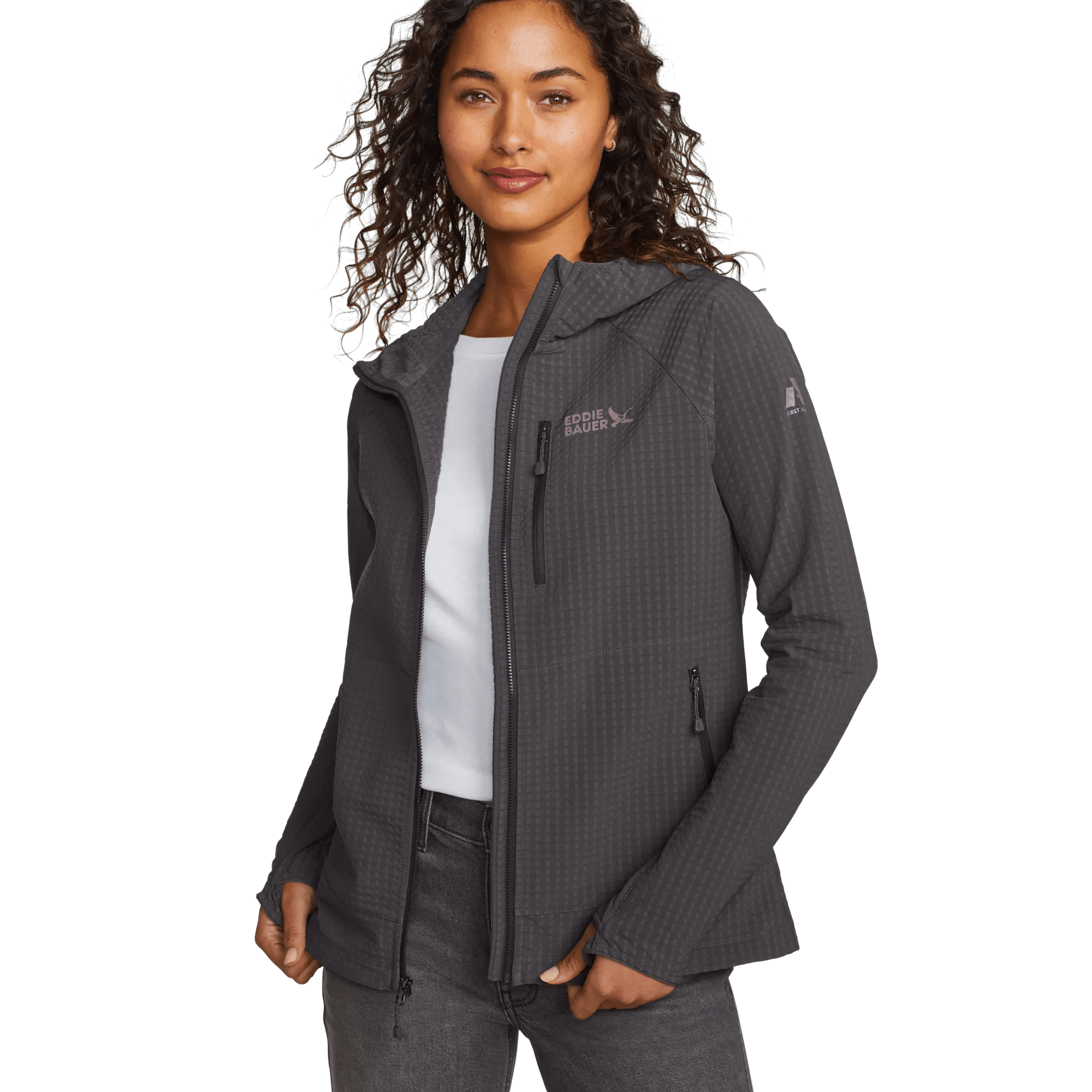 Women's Sandstone Backbone Grid Shell Hoodie - Image 6