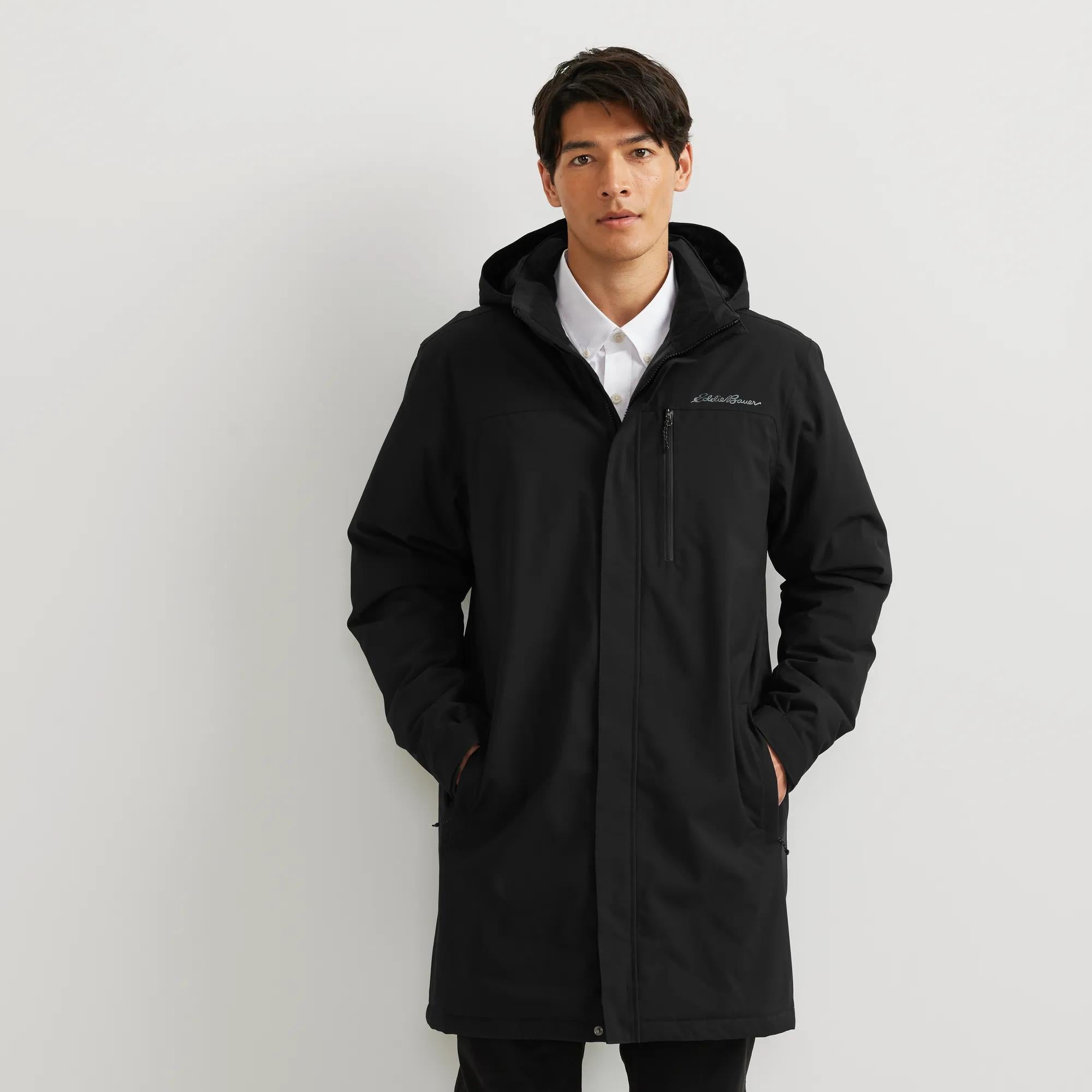 Men's Mainstay Insulated Waterproof Hooded Trench Coat - Image 14
