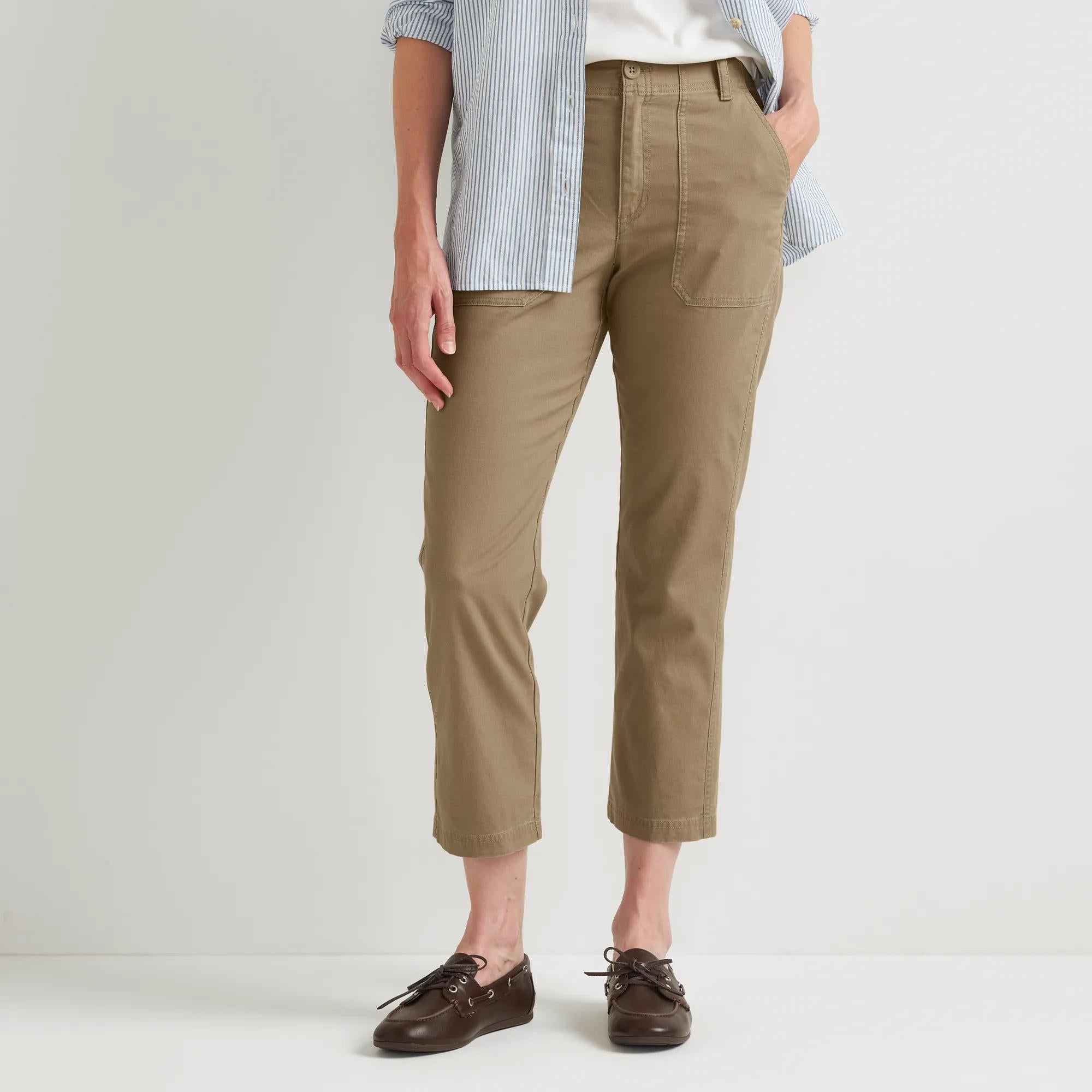 Women's Utility Stretch Canvas Kick Cropped Pants - Image 5