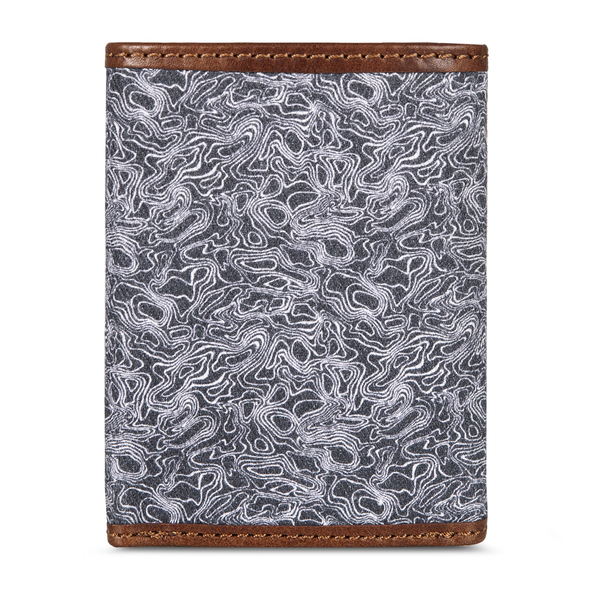 Pioneer Leather And Printed Cotton Canvas Trifold Wallet - Image 2