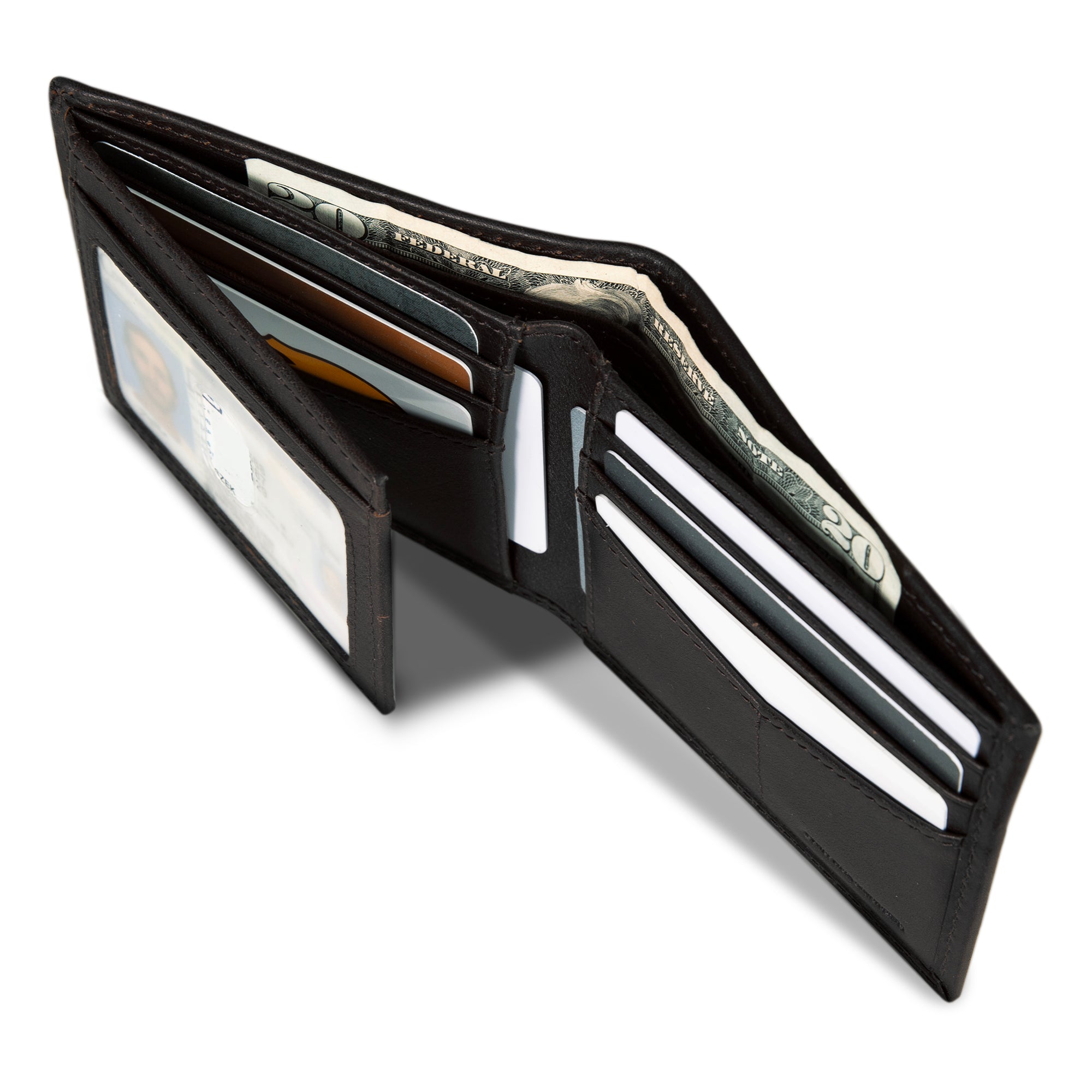 EB Signature Logo Leather Flip Id Bifold Wallet - Image 19