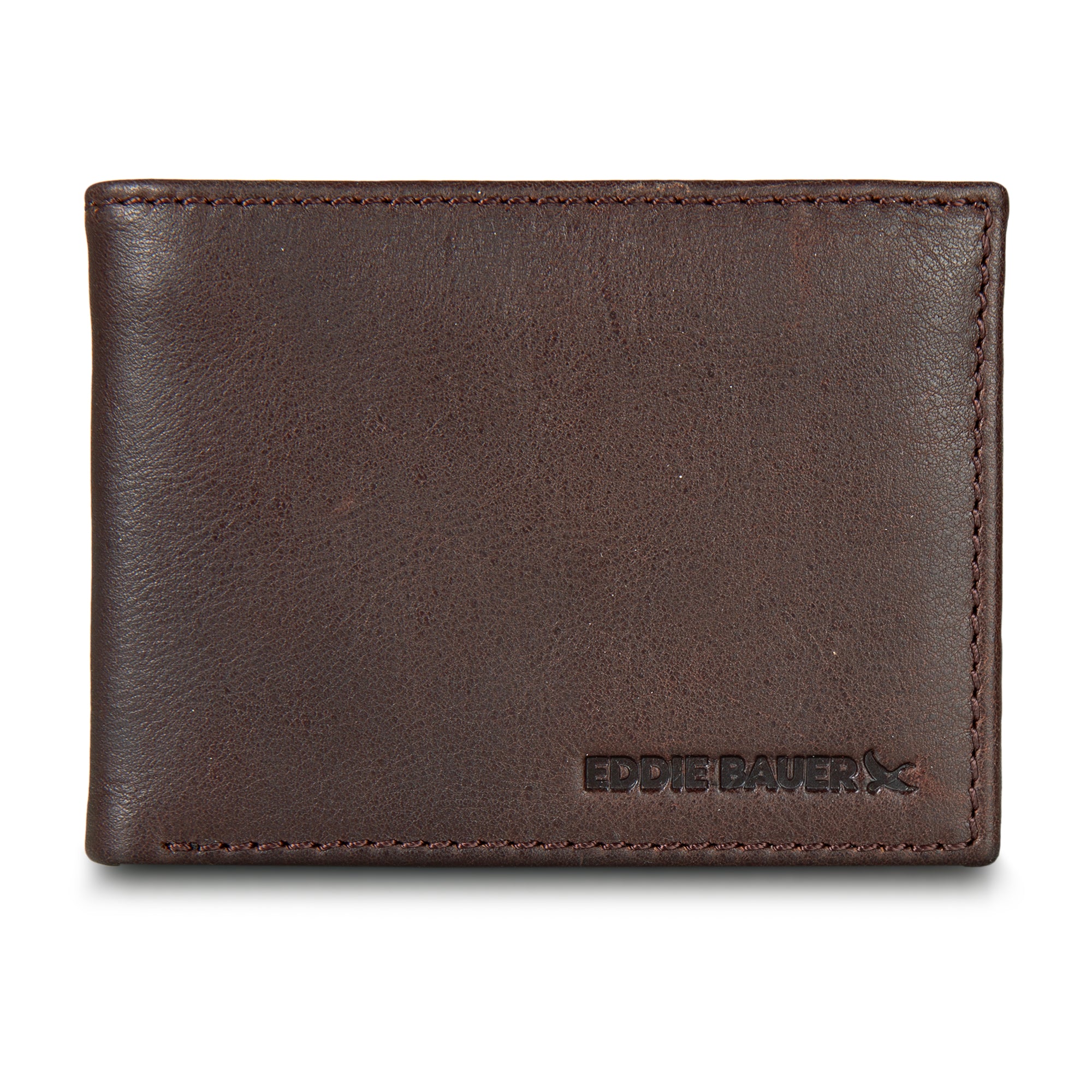 EB Signature Logo Leather Flip Id Bifold Wallet