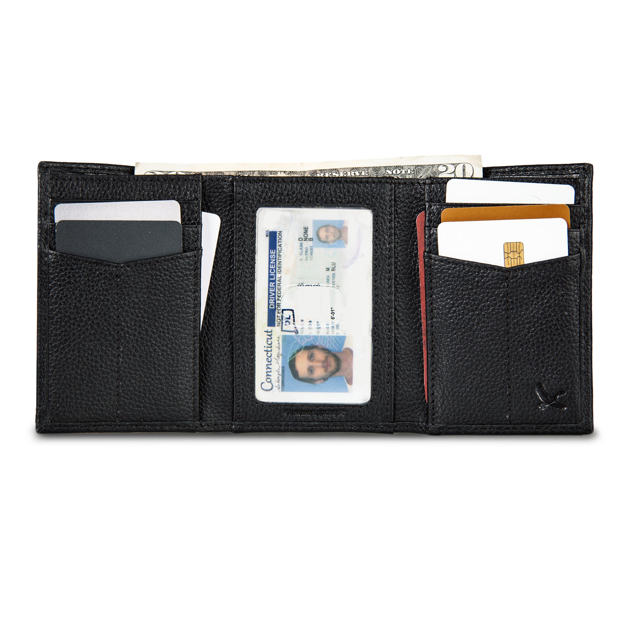 EB Signature Logo Leather Trifold Wallet - Image 16