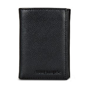 EB Signature Logo Leather Trifold Wallet