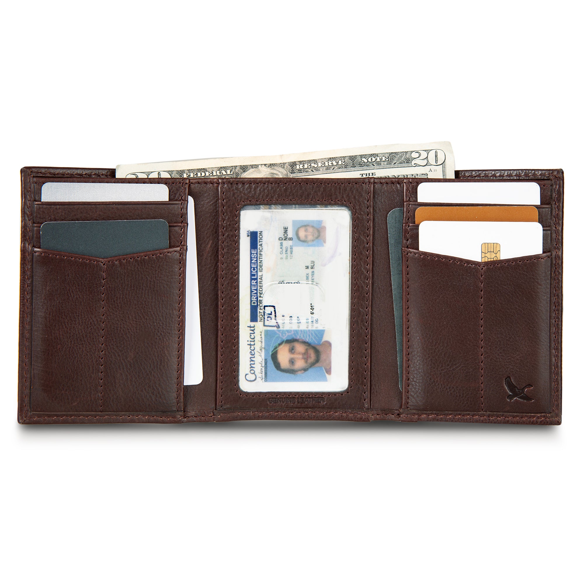 EB Signature Logo Leather Trifold Wallet - Image 17