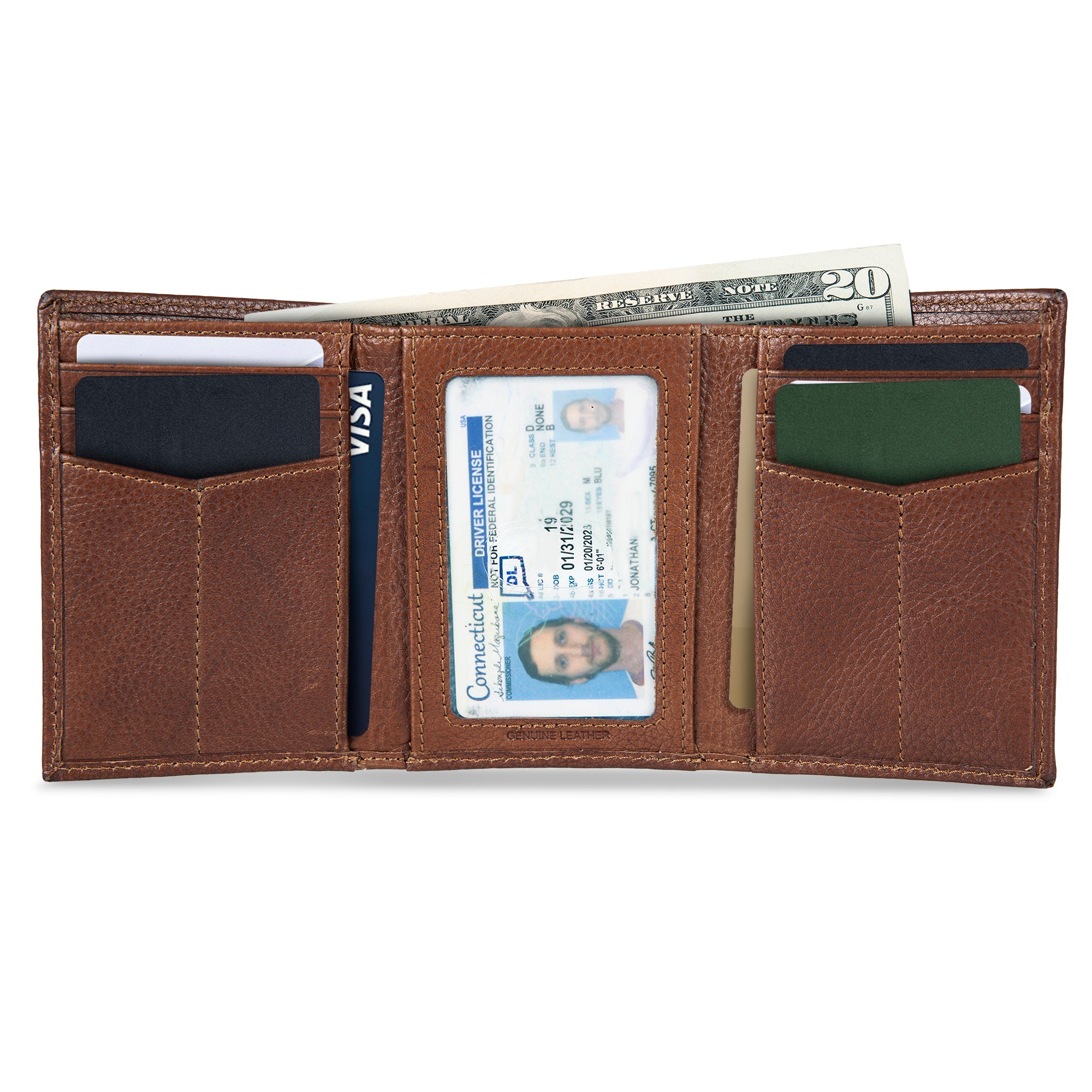 EB Signature Logo Leather Trifold Wallet - Image 15