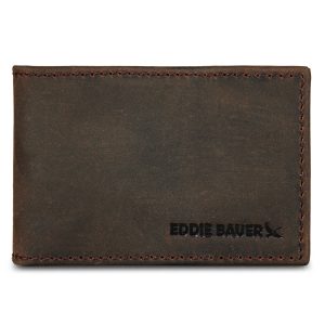 Money Clip Bifold Leather Wallet With Embossed Sasquatch