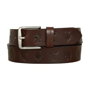 Men's Embossed Sasquatch Harness Leather Belt