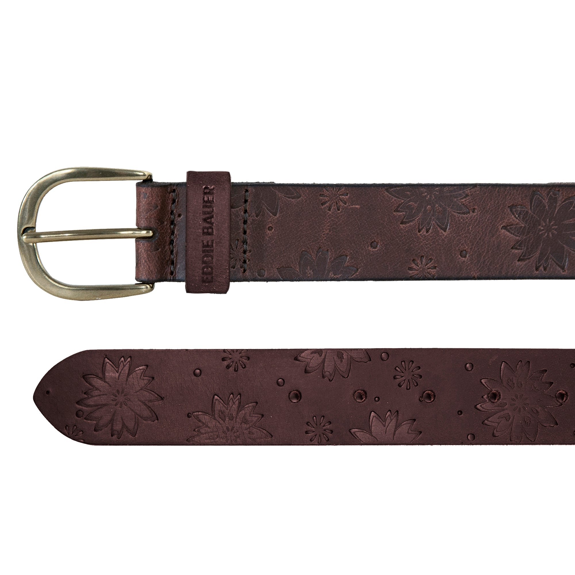 Women's Floral Tooled Leather Belt - Image 2