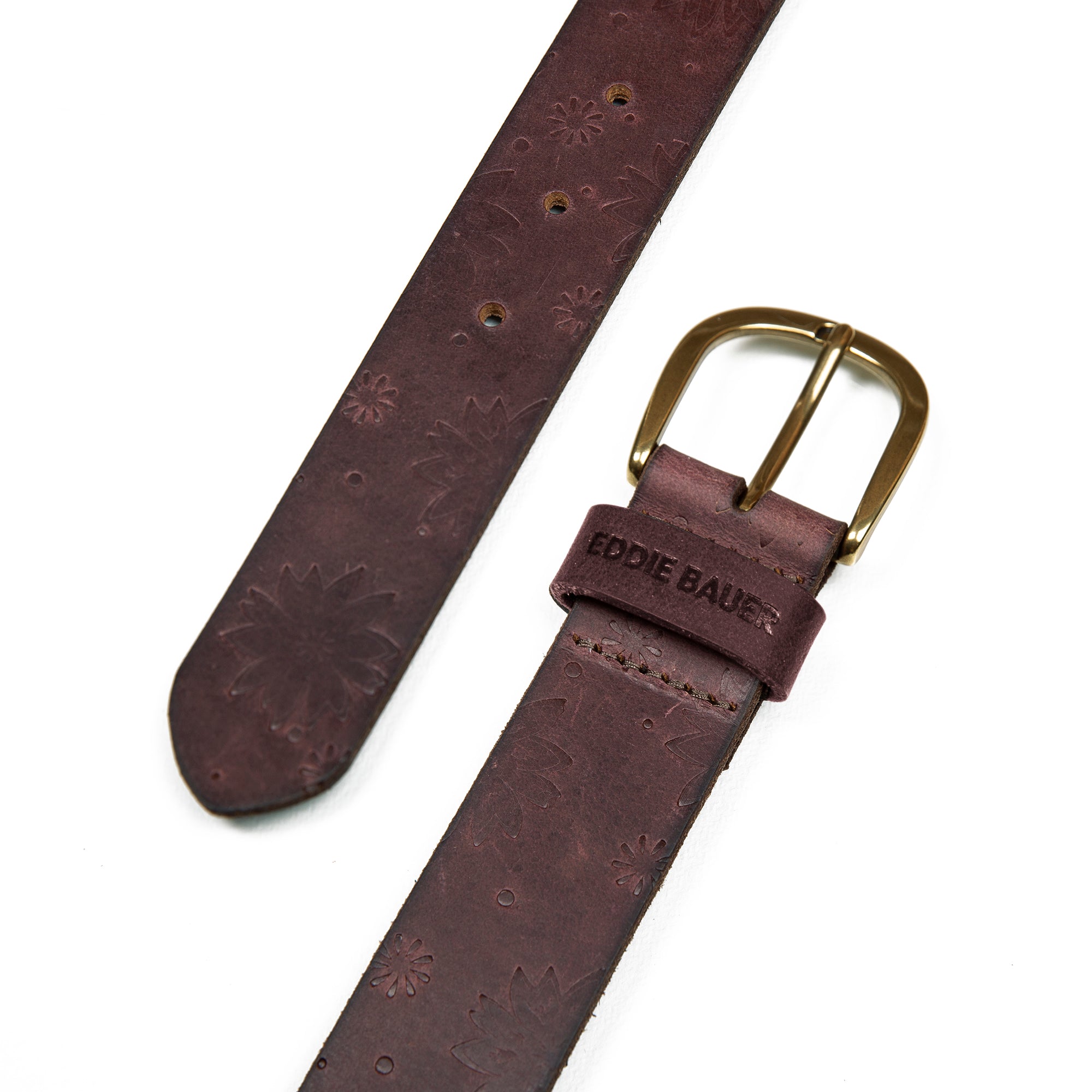 Women's Floral Tooled Leather Belt - Image 4