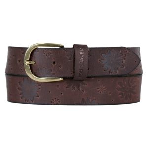 Women's Floral Tooled Leather Belt