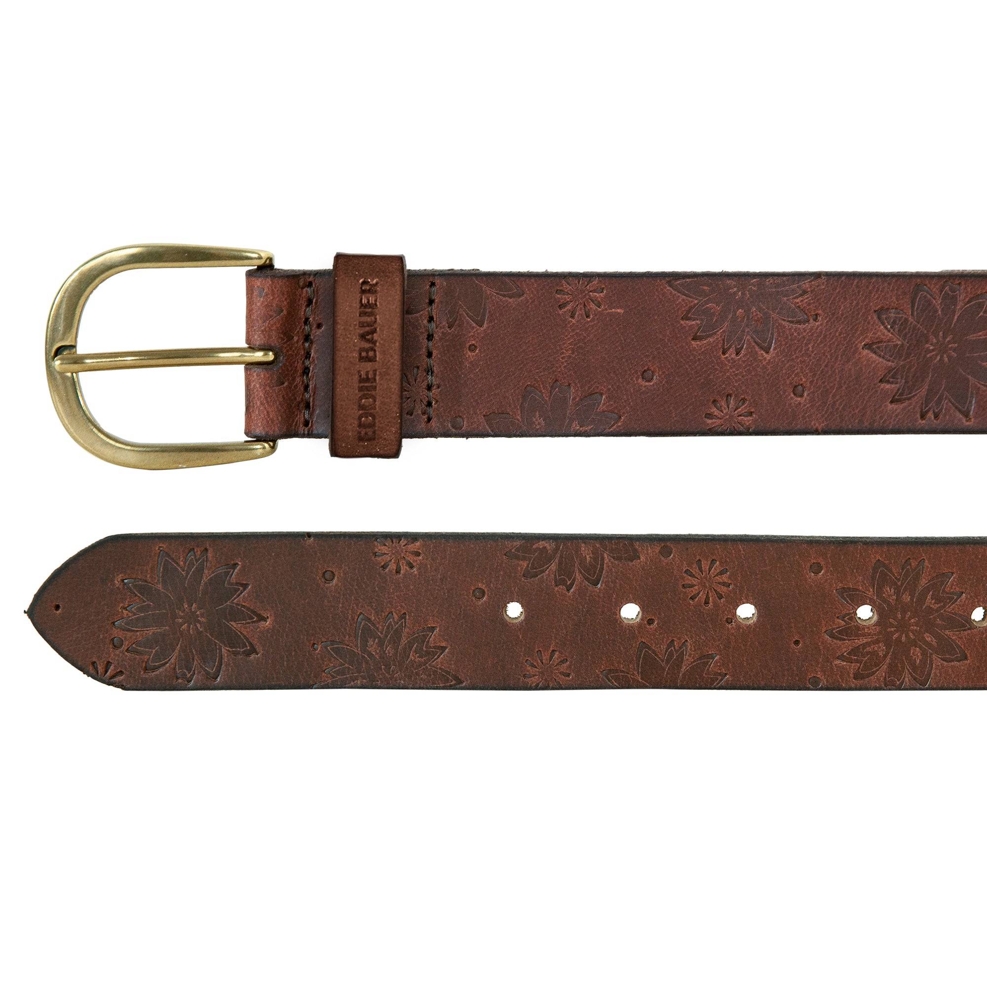 Women's Floral Tooled Leather Belt - Image 8