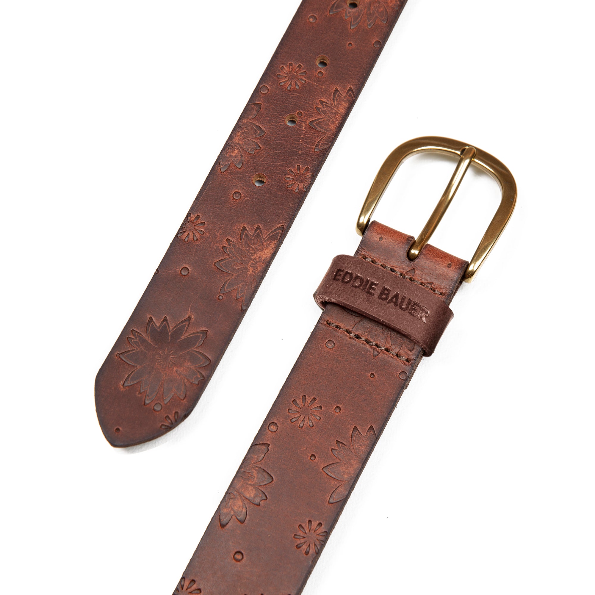 Women's Floral Tooled Leather Belt - Image 10